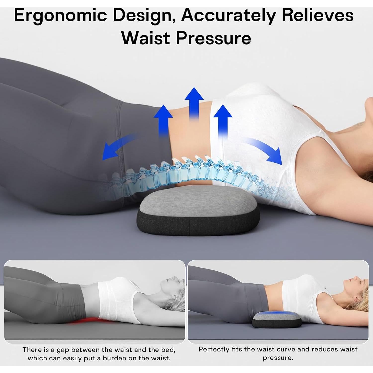 Cojín Lumbar Viscoelástico Forcanby P5103 Gris Negro