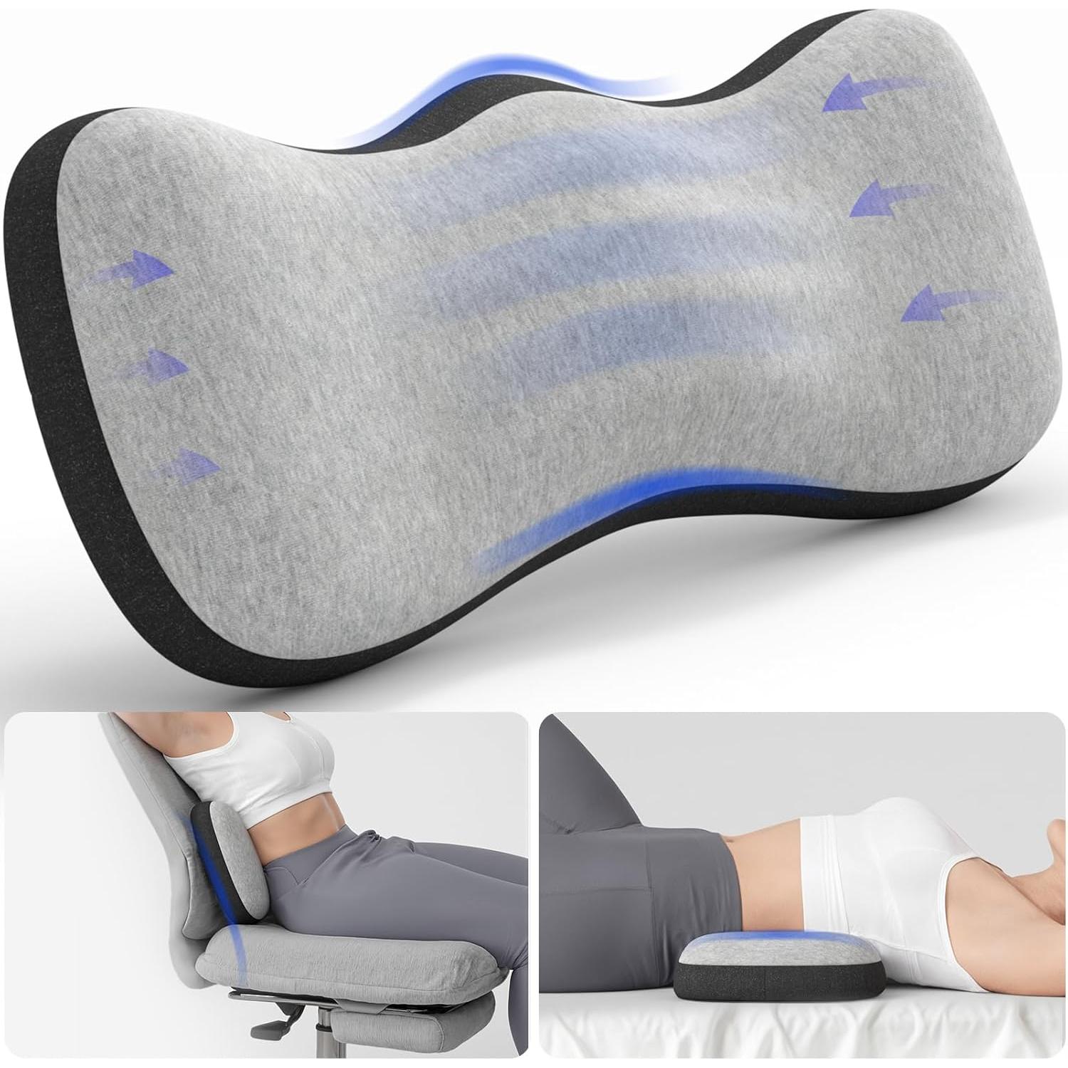 Cojín Lumbar Viscoelástico Forcanby P5103 Gris Negro