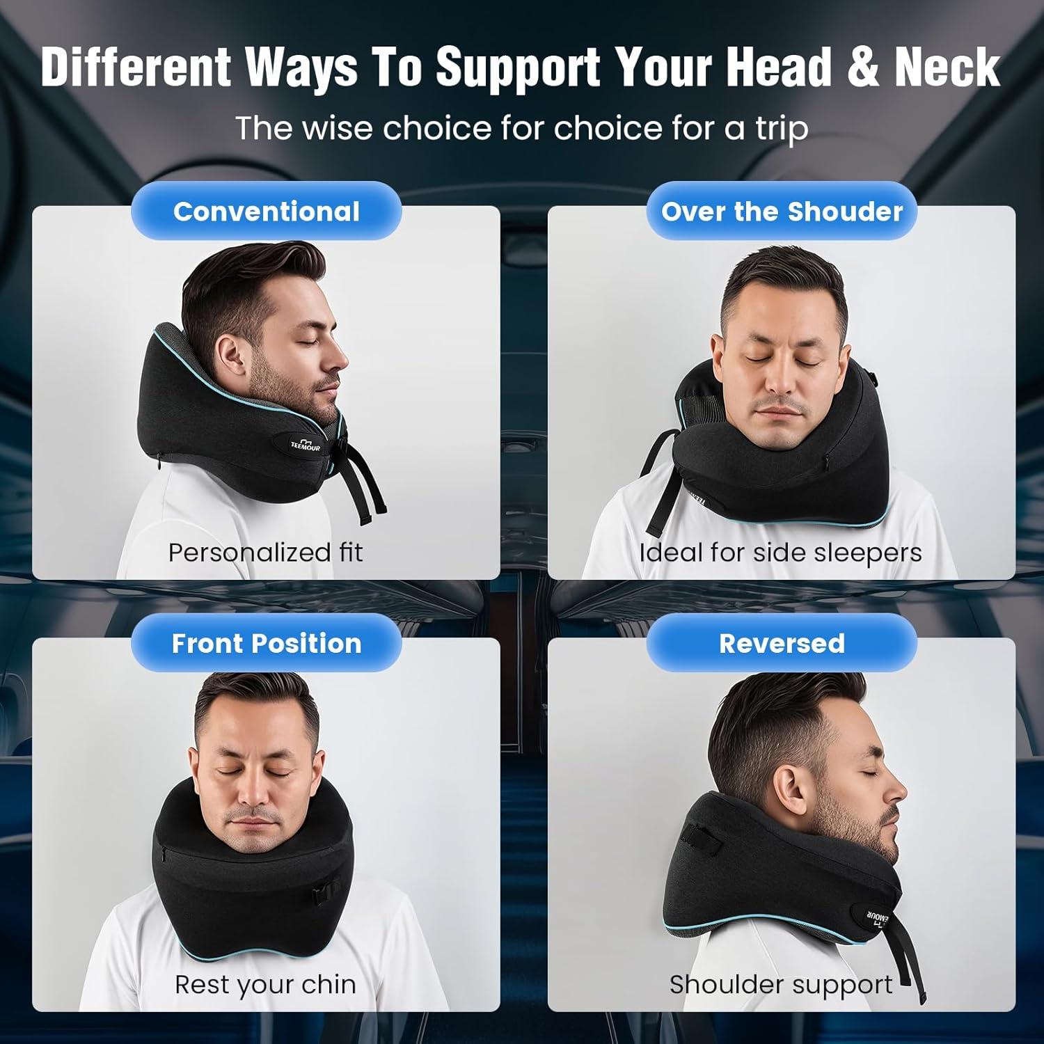 Almohada de Cuello Teemour para Viajar - Espuma con Memoria