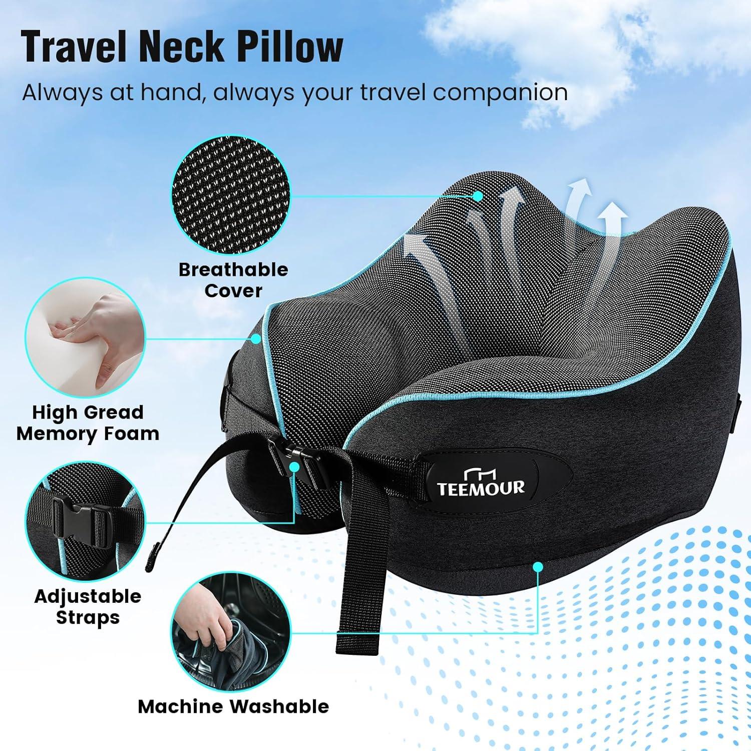 Almohada de Cuello Teemour para Viajar - Espuma con Memoria