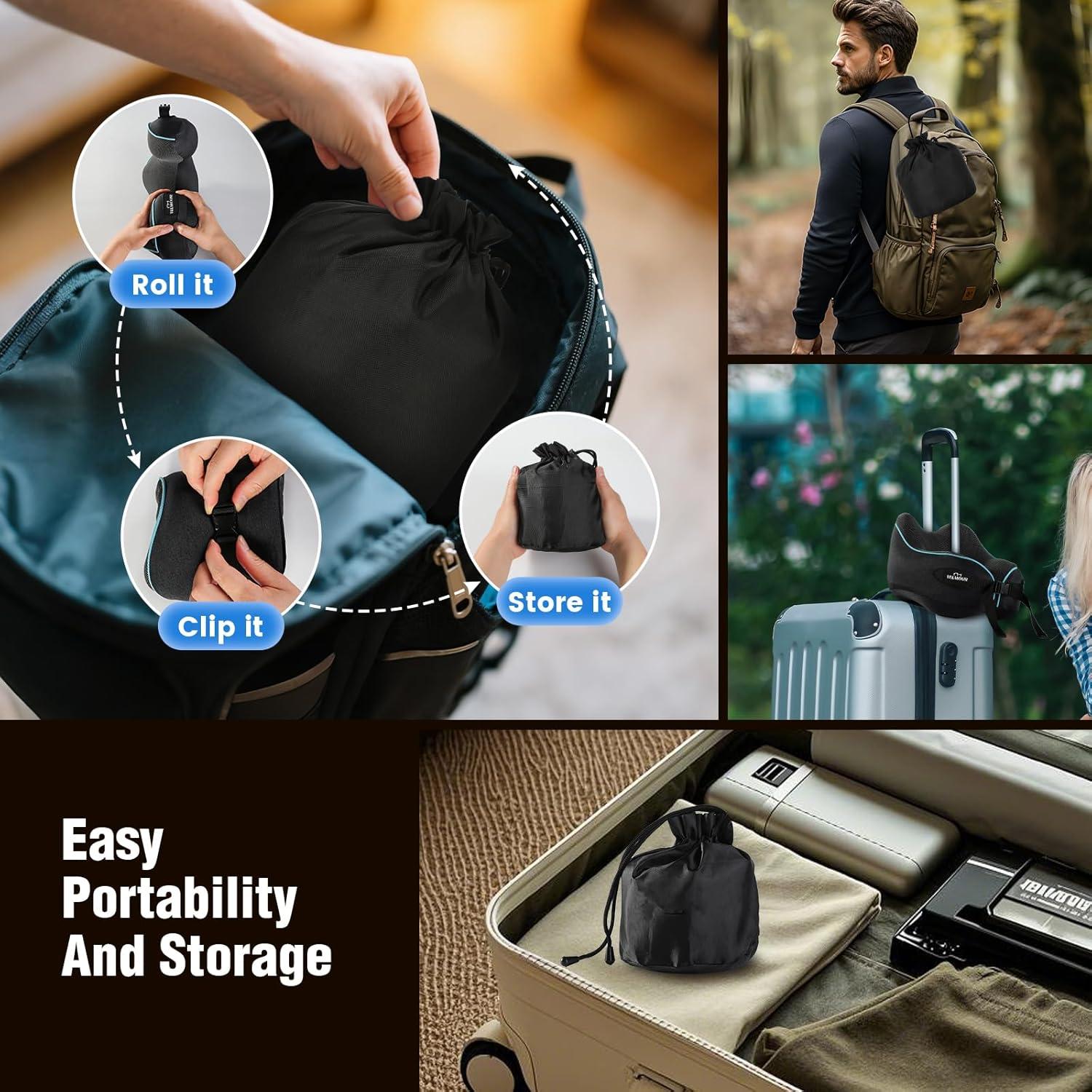 Almohada de Cuello Teemour para Viajar - Espuma con Memoria