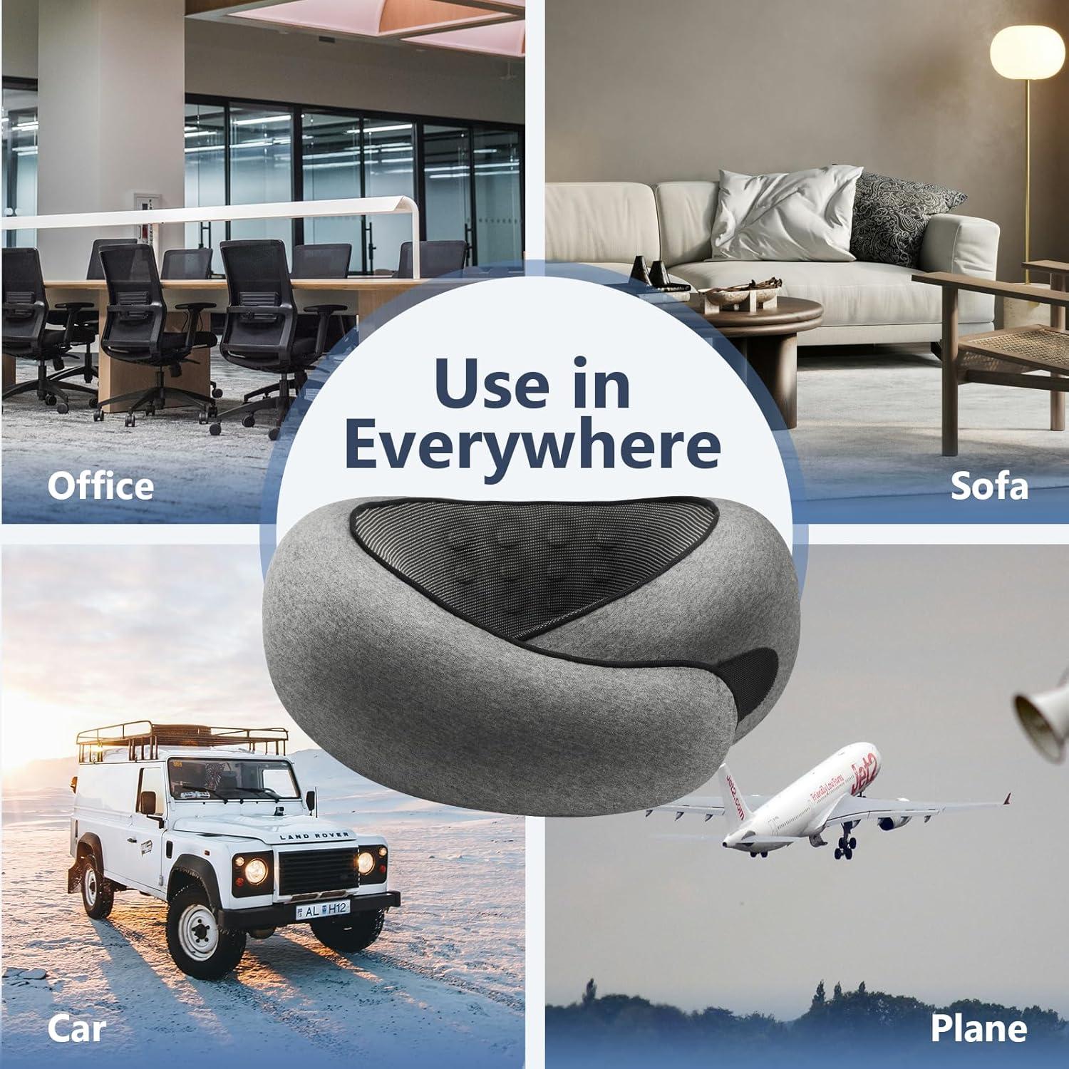 Almohada de Viaje Purroch Yate-Uxz Gris Oscuro Espuma Memoria