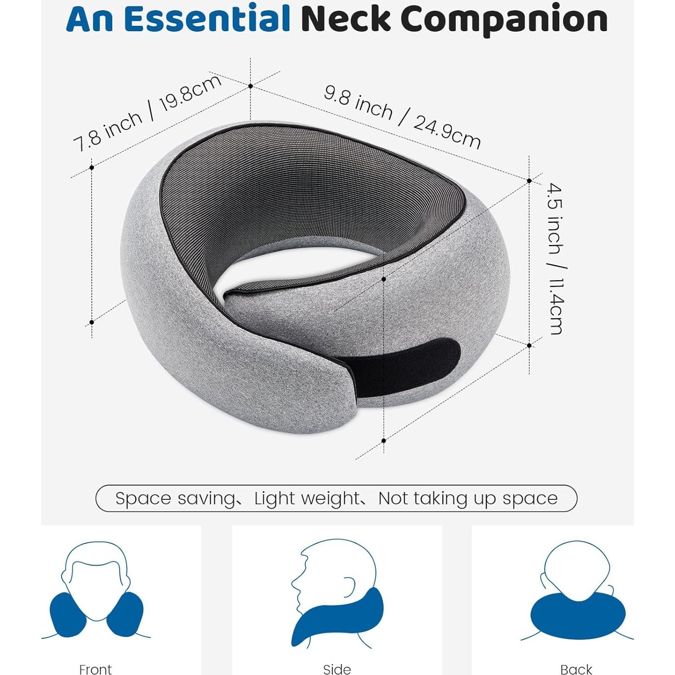 Almohada de Cuello 4litamz Gris Pequeño Espuma de Memoria