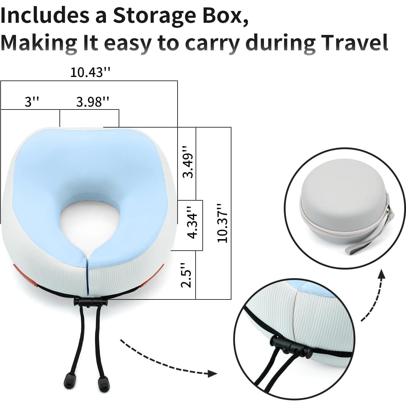 Almohada de Viaje Comphekept Ajustable Espuma de Memoria