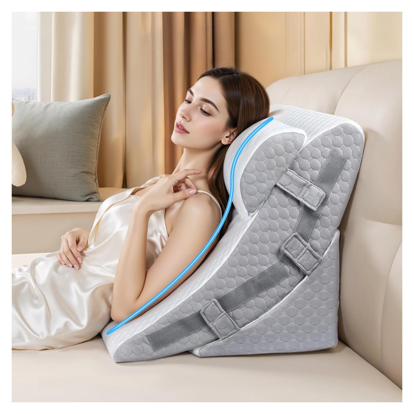 Juego de Almohadas en Cuña VRSHOAT 3 Piezas Ajustables 25-58 cm