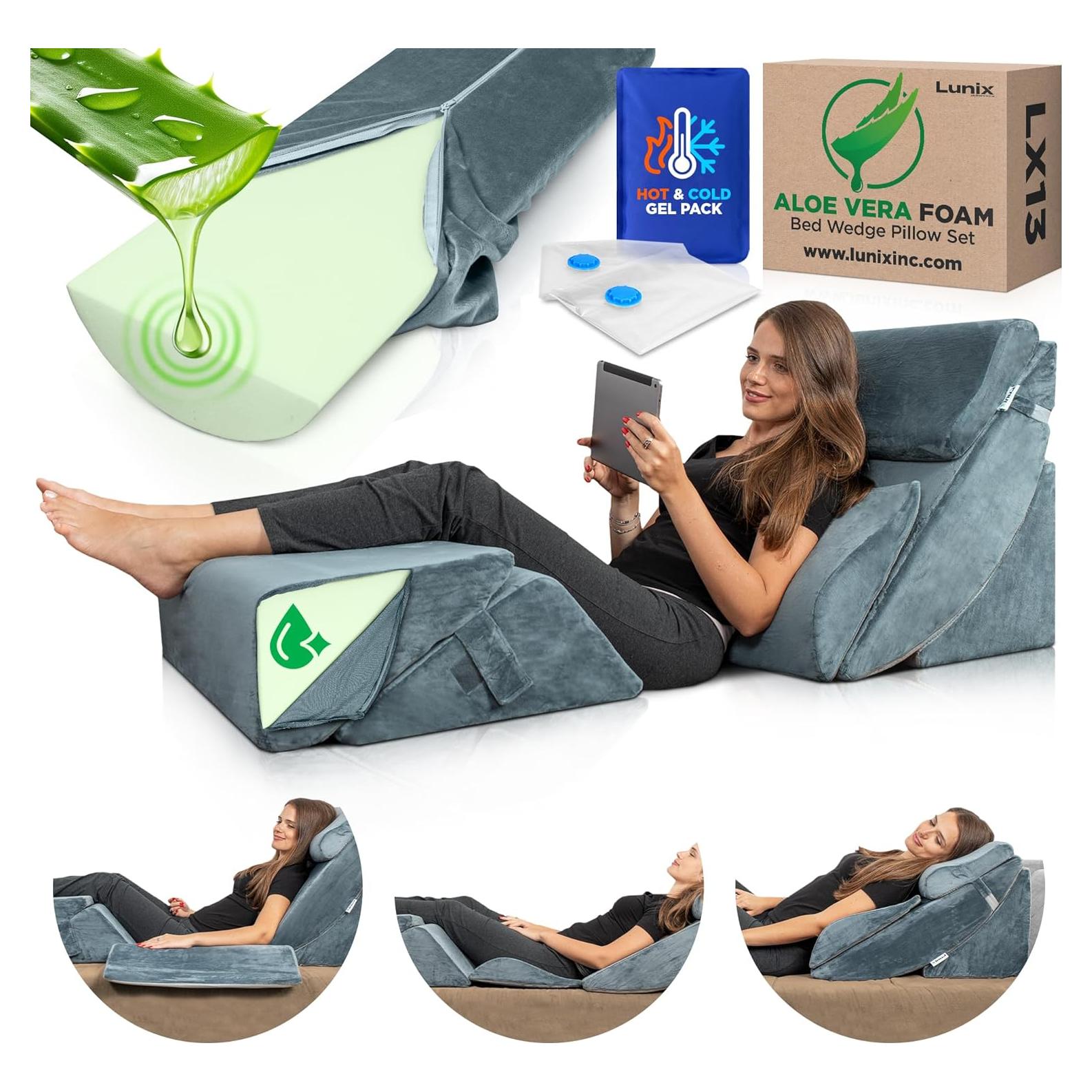 Conjunto de 6 almohadas ortopédicas Lunix LX13, espuma viscoelástica