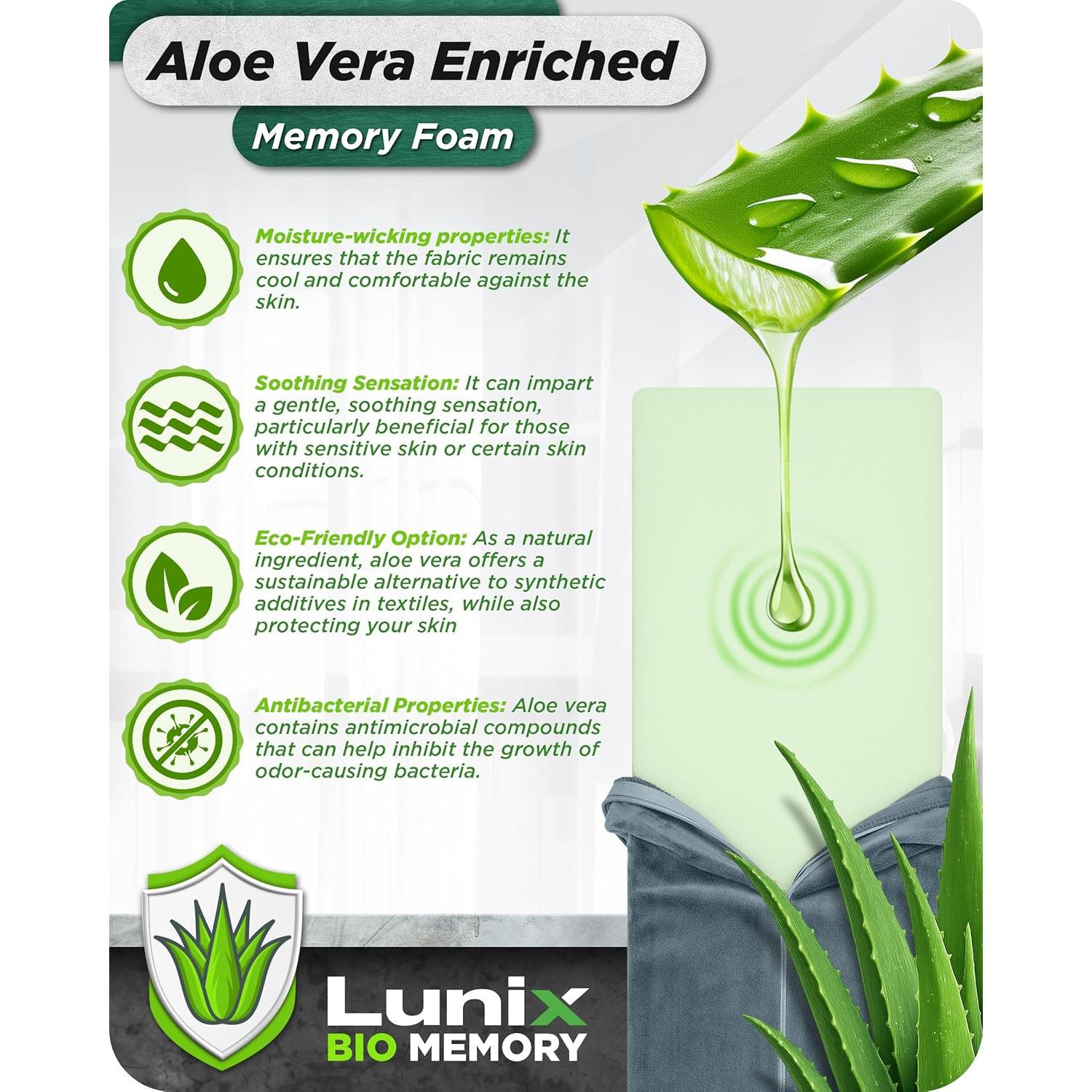 Conjunto de 6 almohadas ortopédicas Lunix LX13, espuma viscoelástica