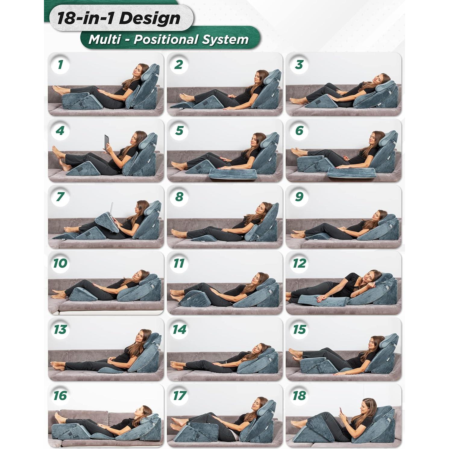 Conjunto de 6 almohadas ortopédicas Lunix LX13, espuma viscoelástica