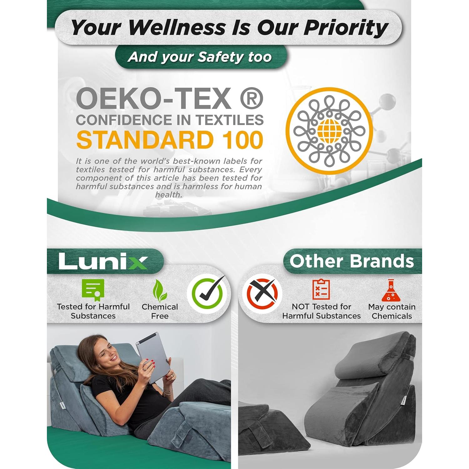 Conjunto de 6 almohadas ortopédicas Lunix LX13, espuma viscoelástica