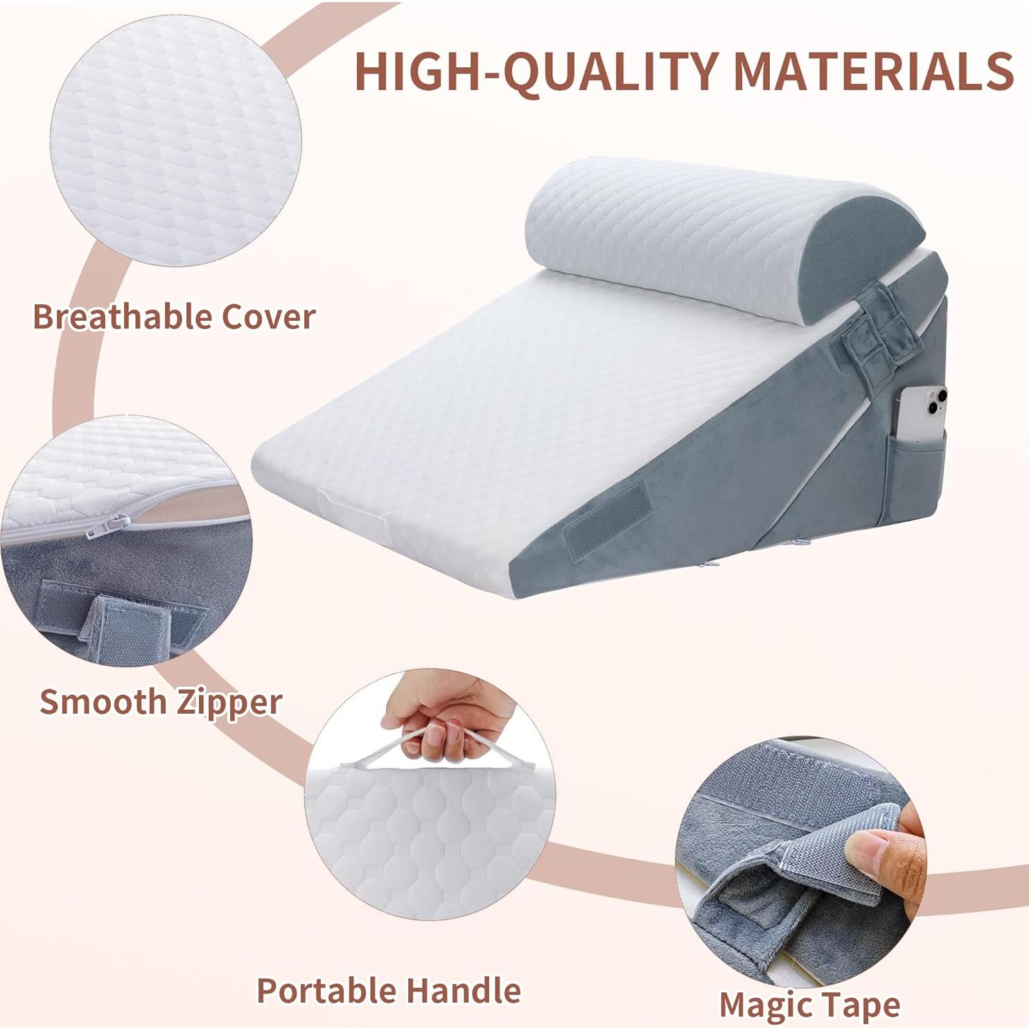 Juego de Almohadas en Cuña Ajustable VMFKPNR 3 Piezas 22.86-30.48 cm