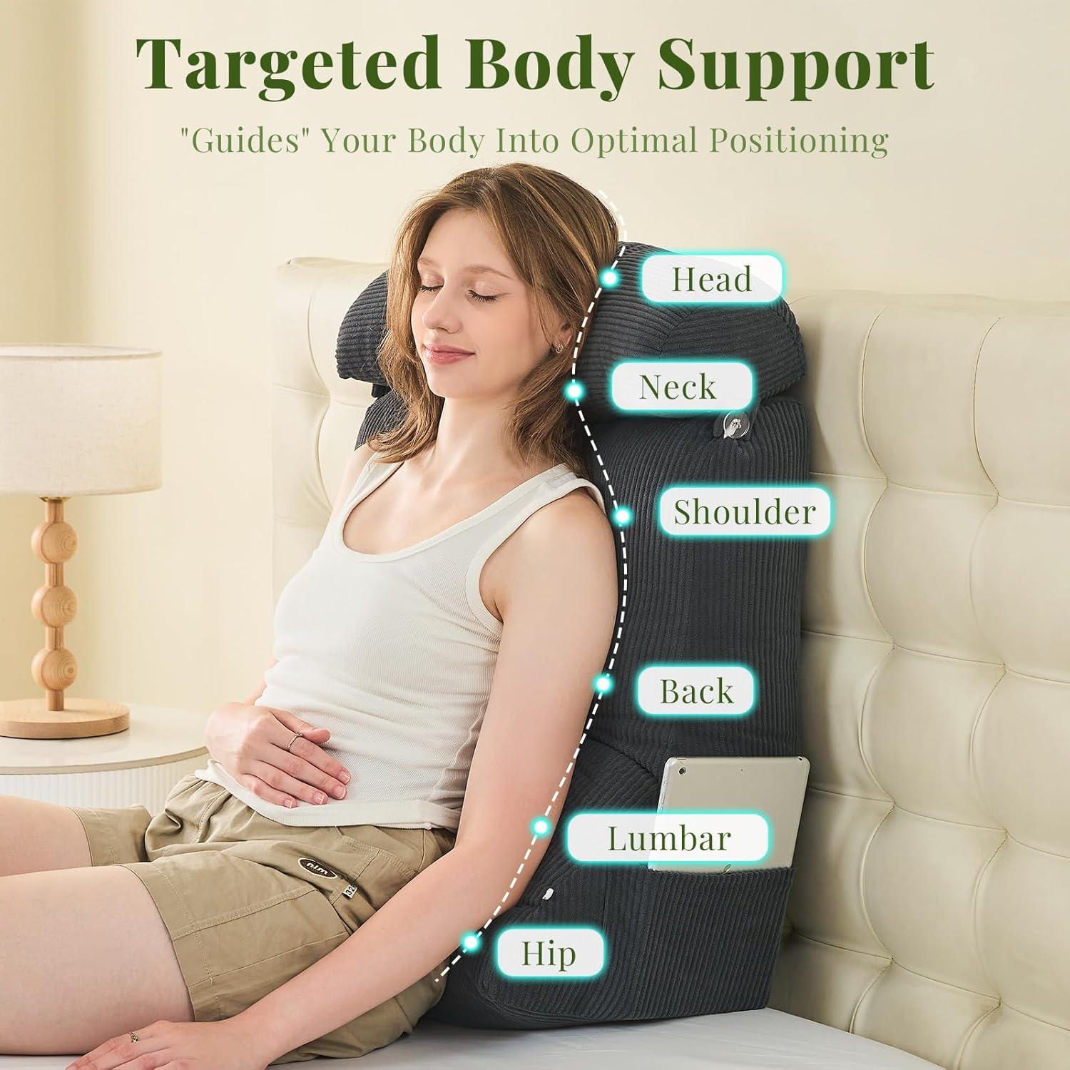 Almohada en Cuña Sasttie 2PCS Ergonomica para Leer y Dormir