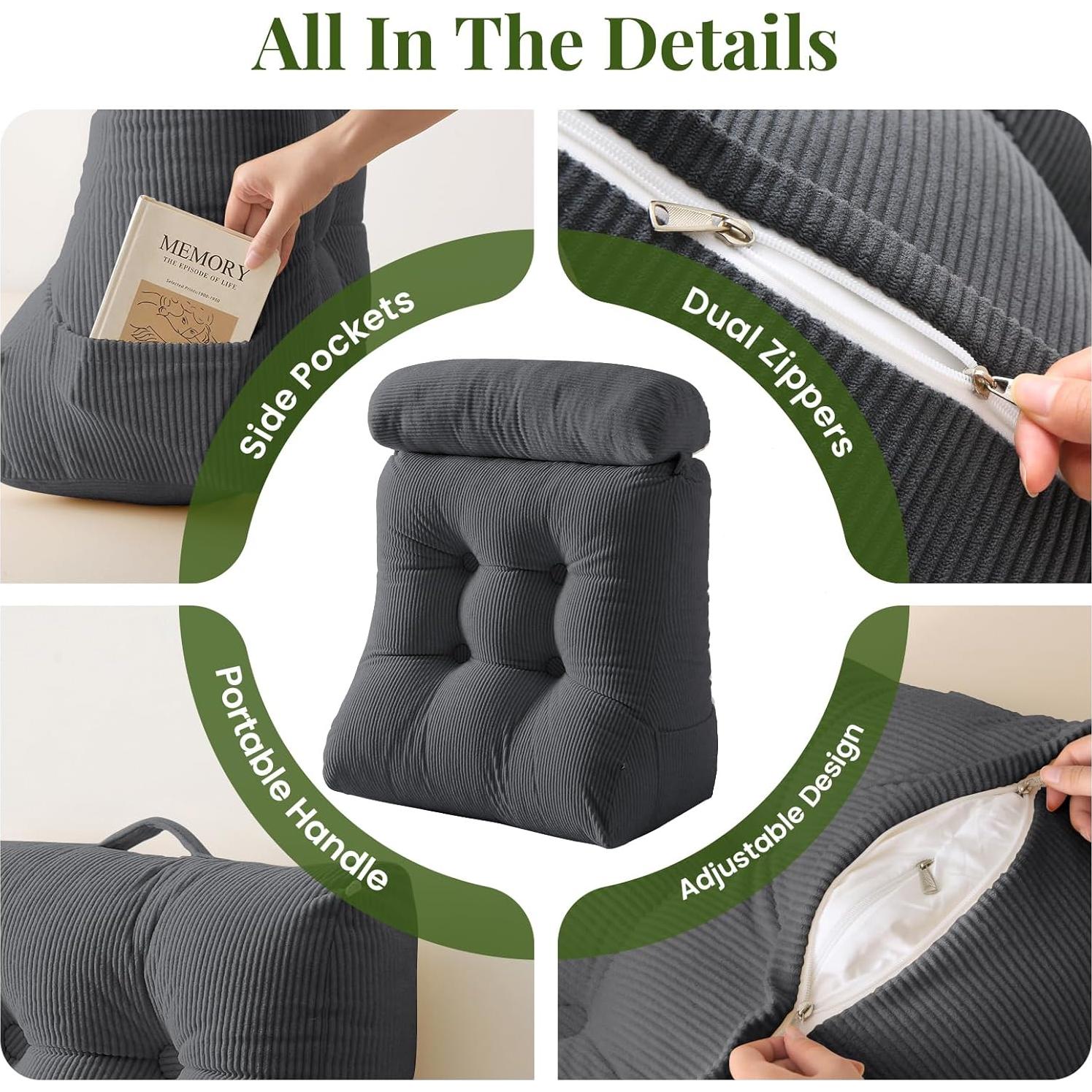 Almohada en Cuña Sasttie 2PCS Ergonomica para Leer y Dormir