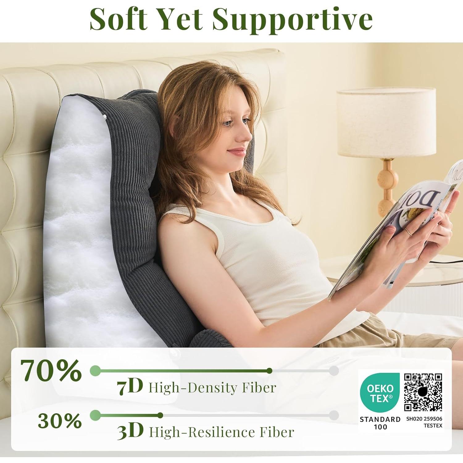 Almohada en Cuña Sasttie 2PCS Ergonomica para Leer y Dormir