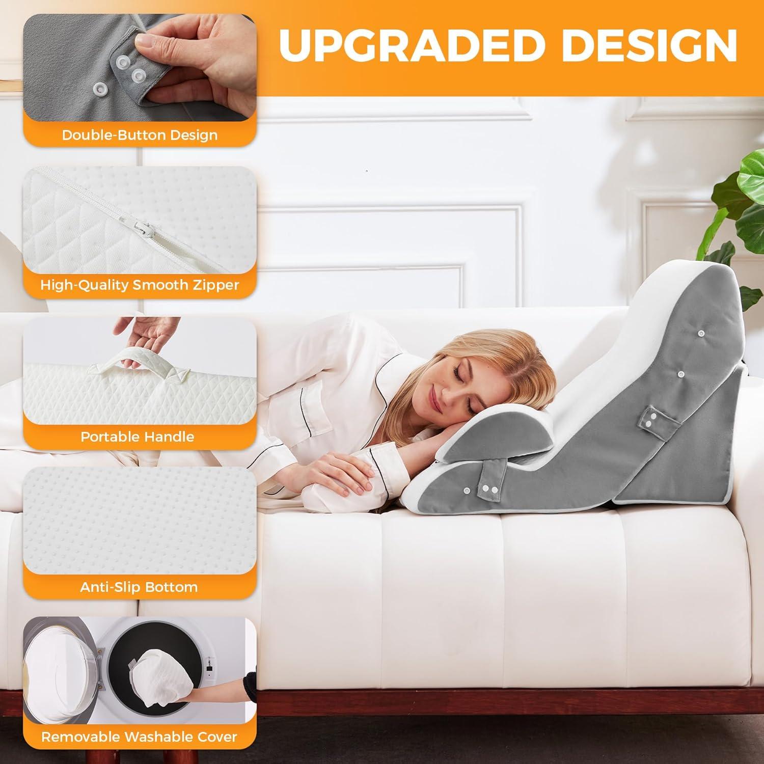 Juego de Almohadas en Cuña Ajustable 3 Piezas Ruqmuis