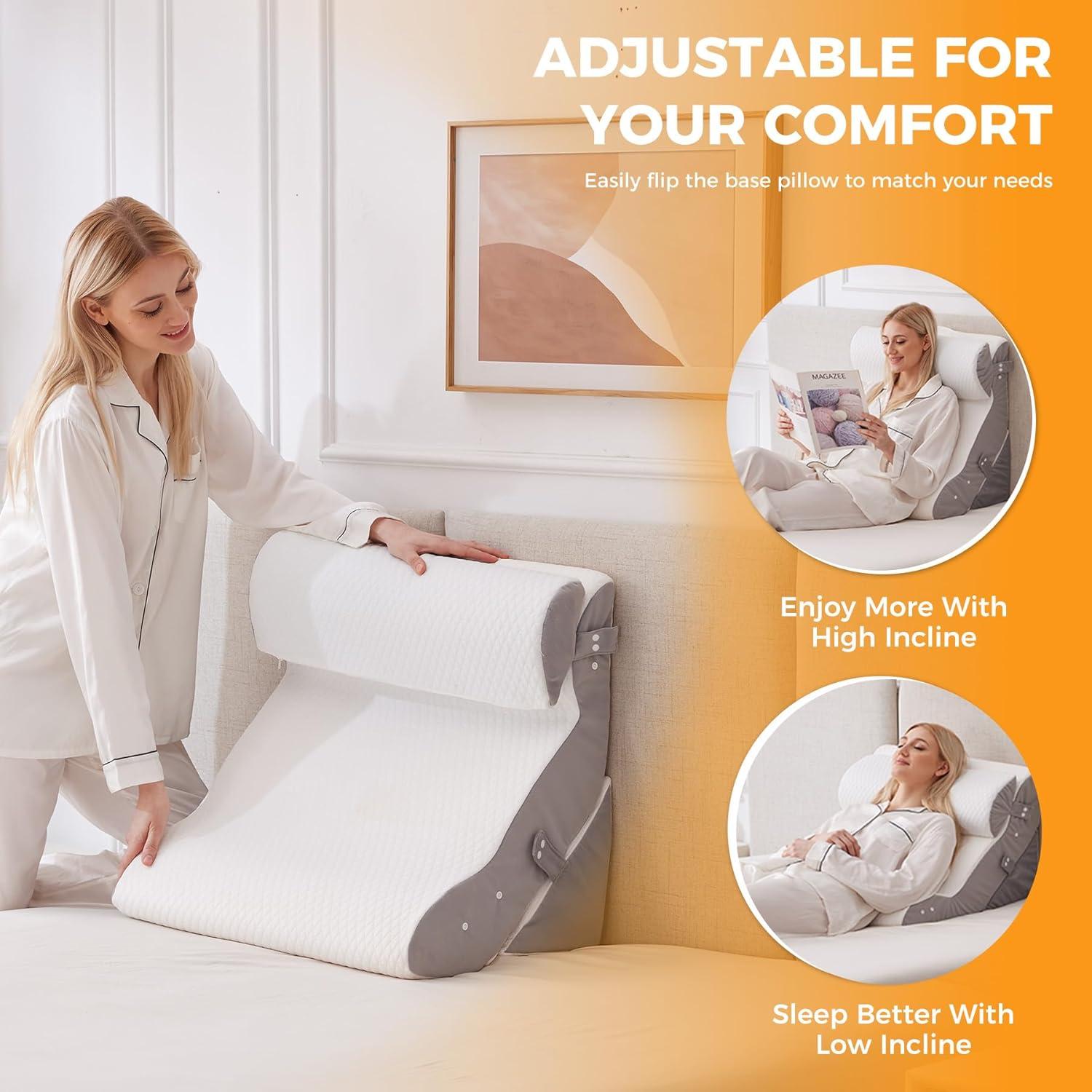 Juego de Almohadas en Cuña Ajustable 3 Piezas Ruqmuis