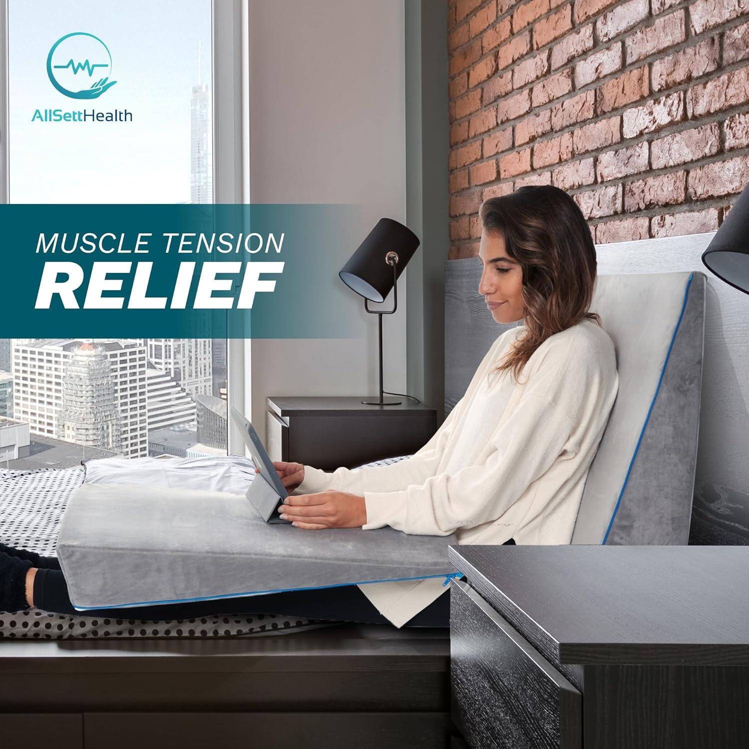 Cojín en Cuña Ajustable AllSett Health - Espuma Viscoelástica 3 en 1