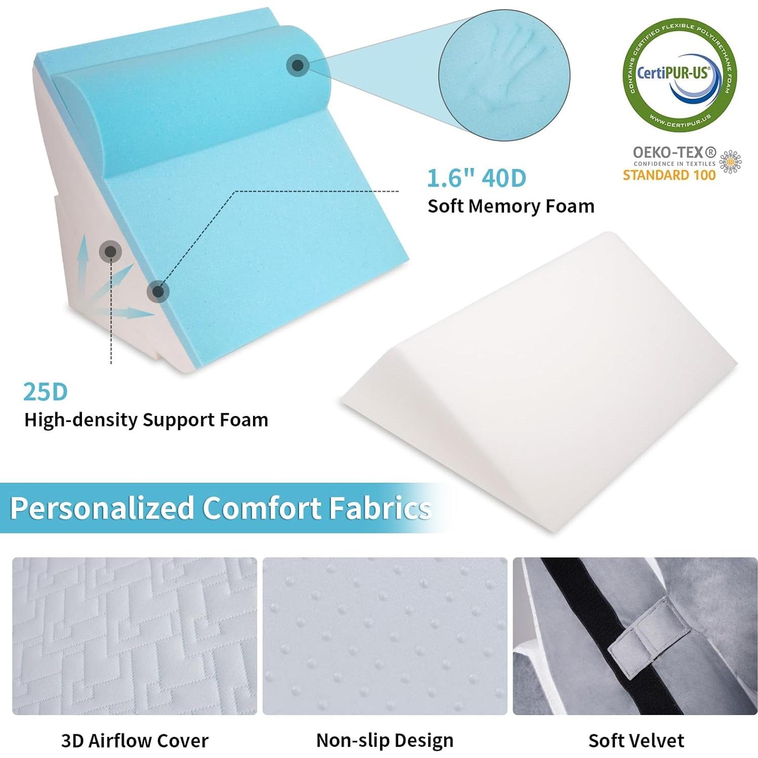 Juego de 4 Almohadas en Cuña Ortopédicas Maigaoukus para Alivio