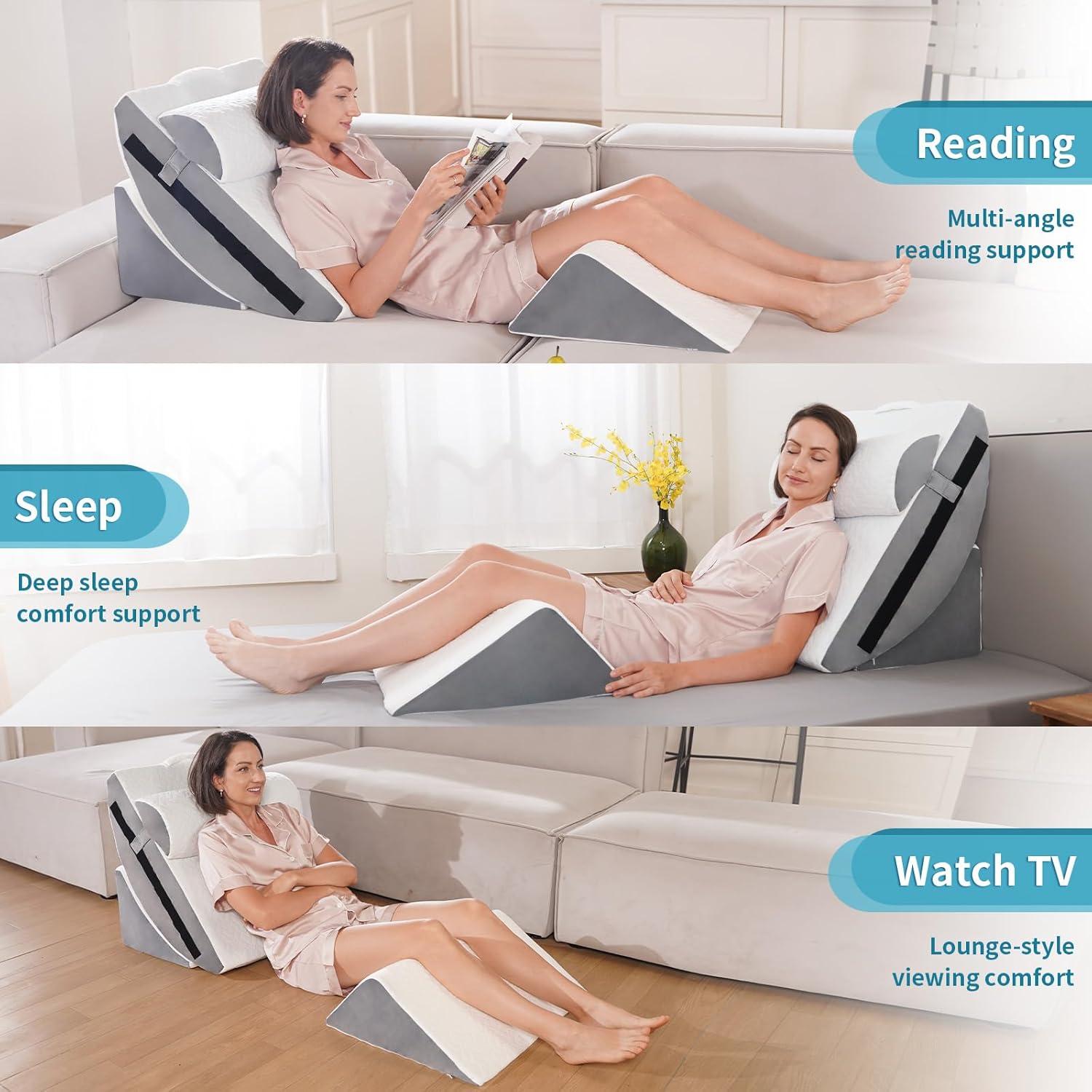 Juego de 4 Almohadas en Cuña Ortopédicas Maigaoukus para Alivio