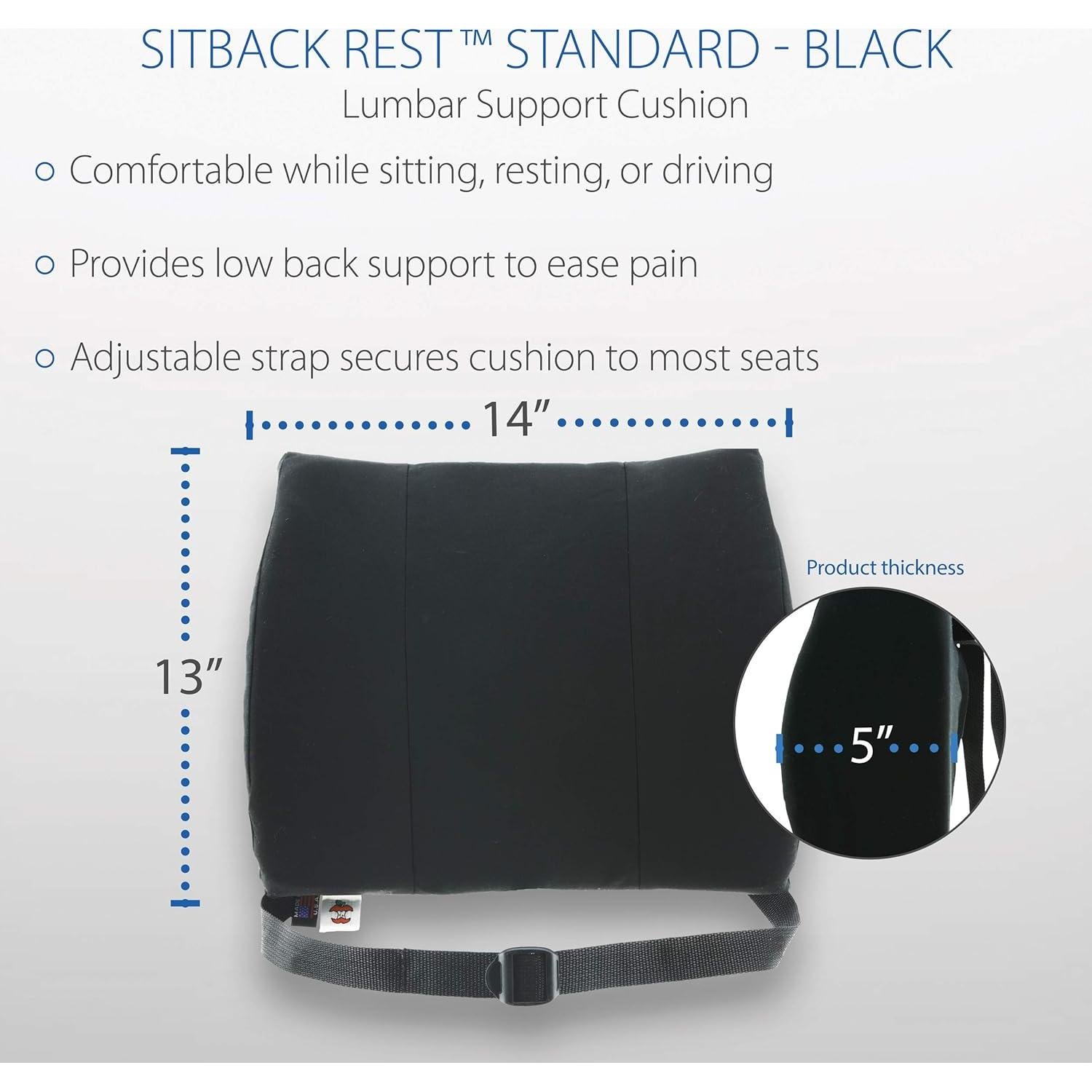 Cojín Lumbar Sitback Core Products Soporte Espalda Baja 33x36cm