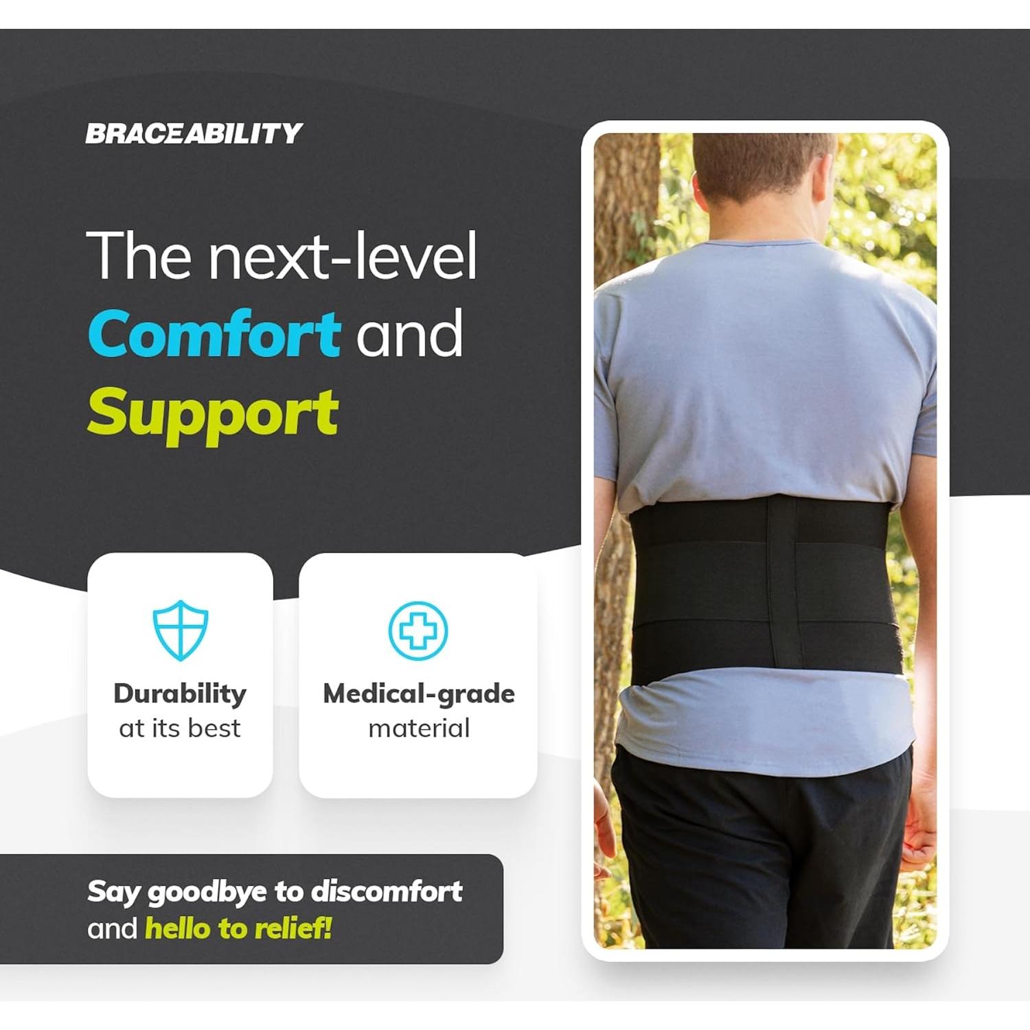 Faja Elástica Soporte Lumbar BraceAbility - Alivio Dolor Espalda Baja (L)