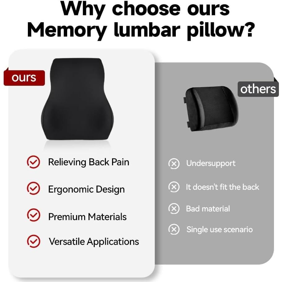 Almohada Lumbar Letumalos de Espuma Viscoelástica - Soporte para Espalda