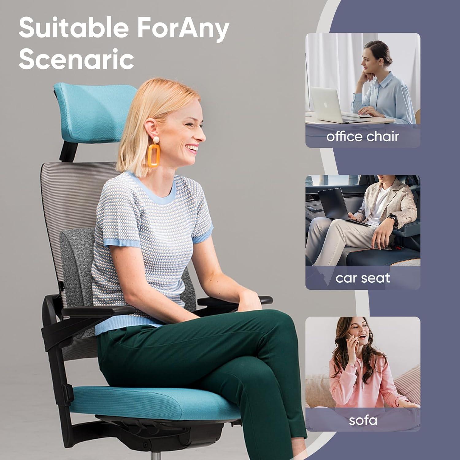 Almohada Lumbar FOUXTEL Extra Grande 50.8x35.6x14cm Gris