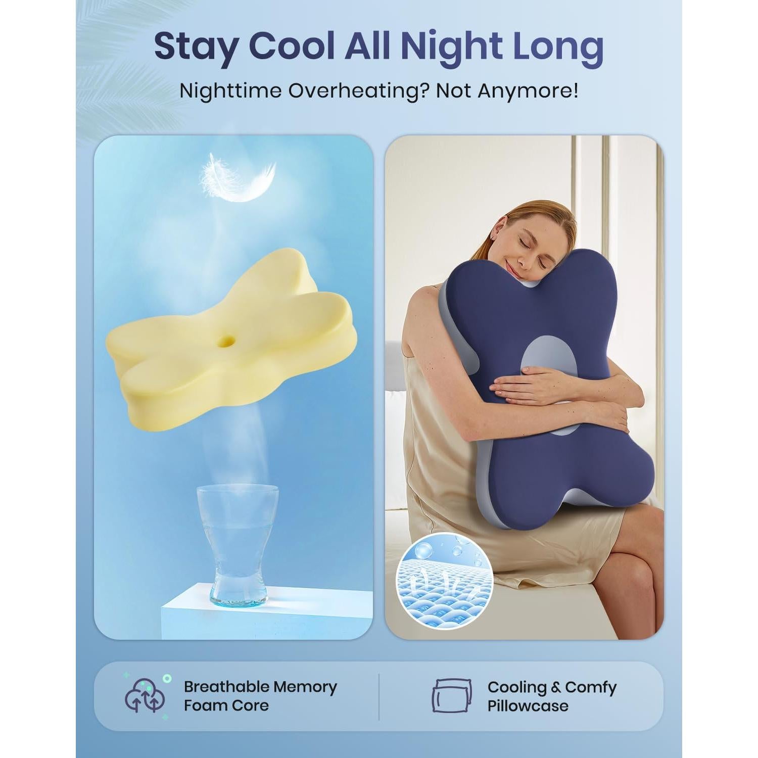 Almohada Cervical Ergonómica FAIORD KH1493 Espuma Viscoelástica