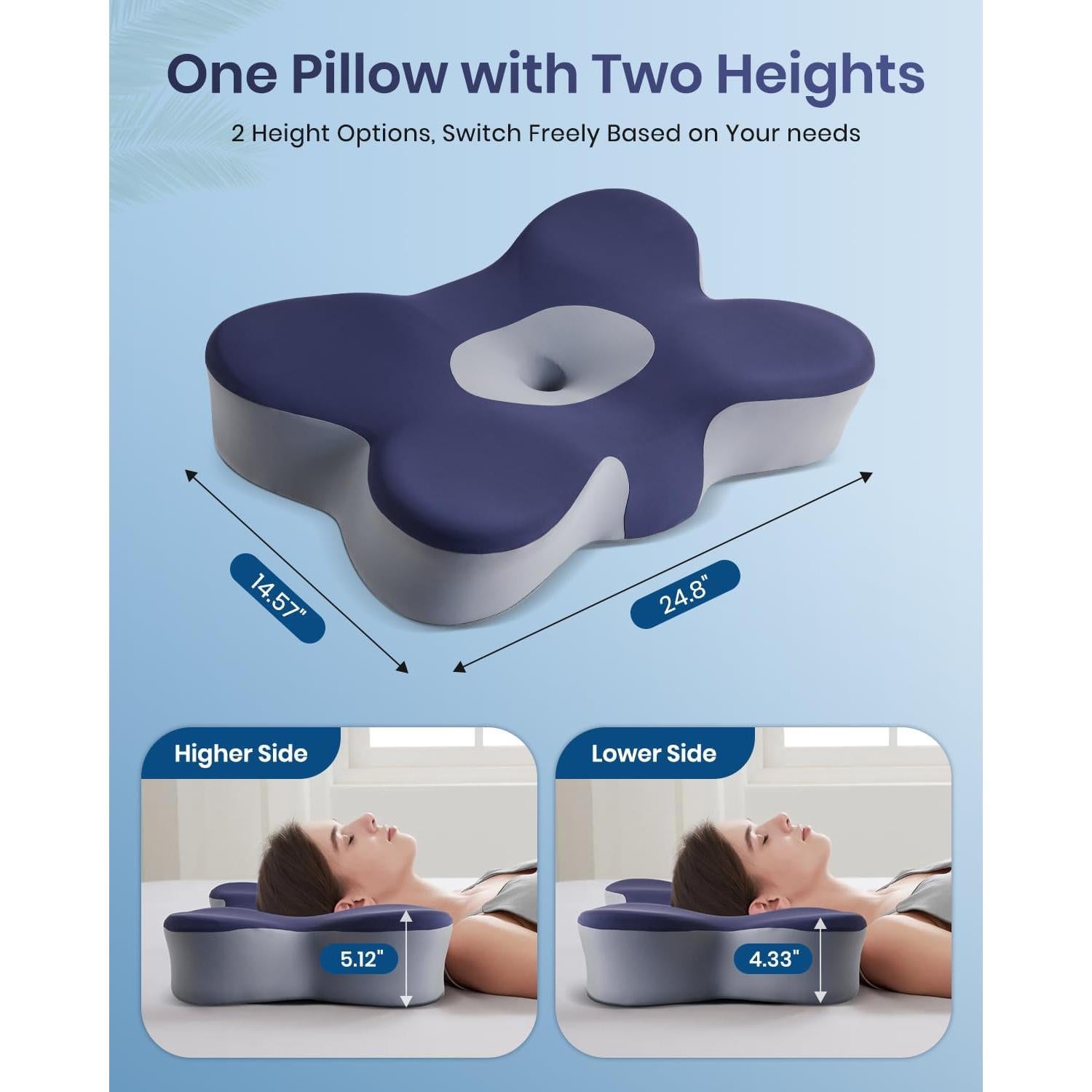 Almohada Cervical Ergonómica FAIORD KH1493 Espuma Viscoelástica