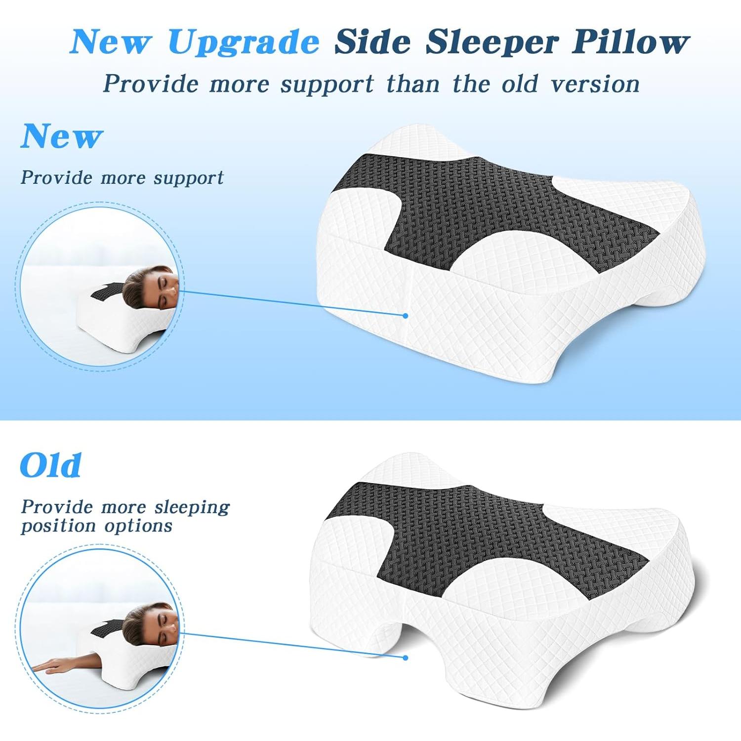 Almohada Ergonómica EliteGuard con Agujero para Brazo - Gris