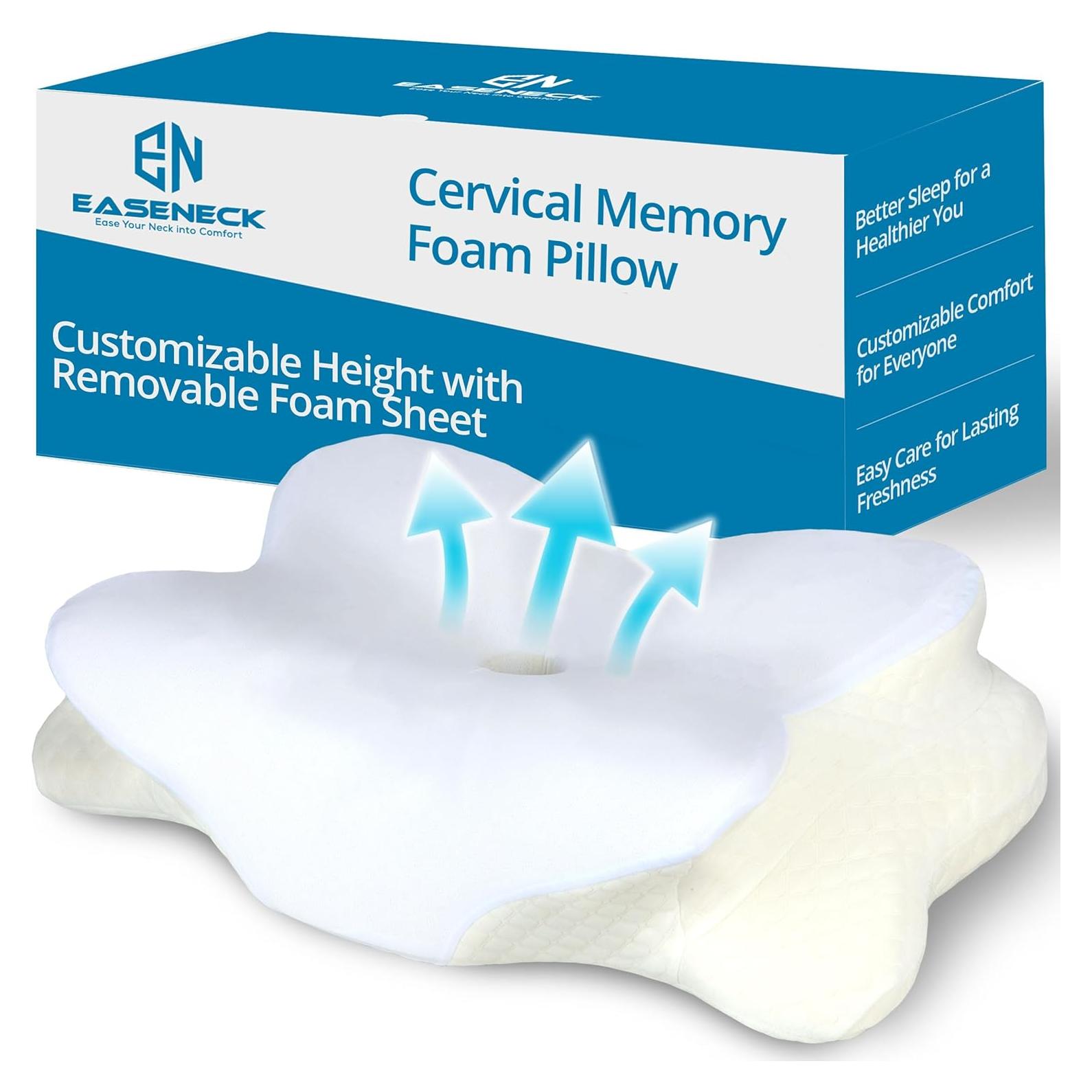 Almohada Cervical EaseNeck Ergonómica con Funda Refrigerante