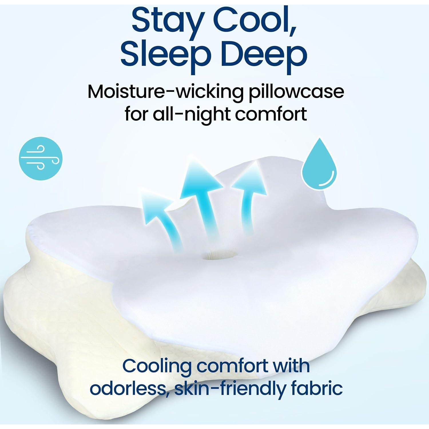 Almohada Cervical EaseNeck Ergonómica con Funda Refrigerante