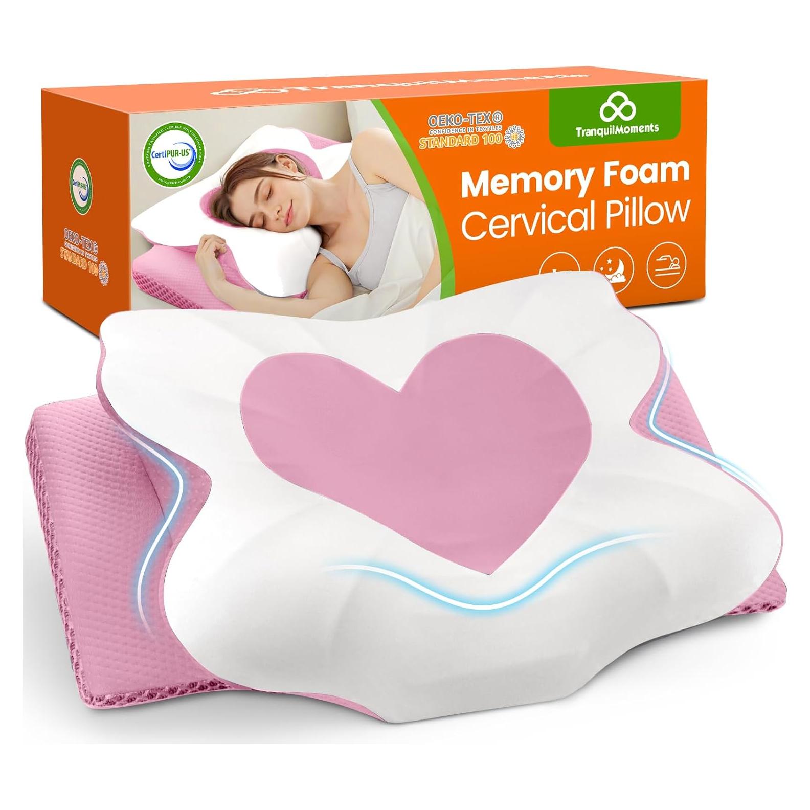 Almohada Cervical Ergonómica TranquilMoments Rosa Tamaño Reina