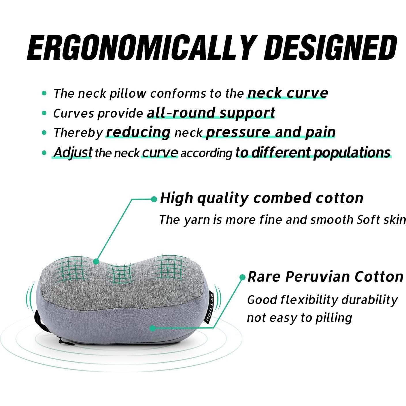 Almohada de Viaje para el Cuello NOILLAB Mini Espuma de Memoria