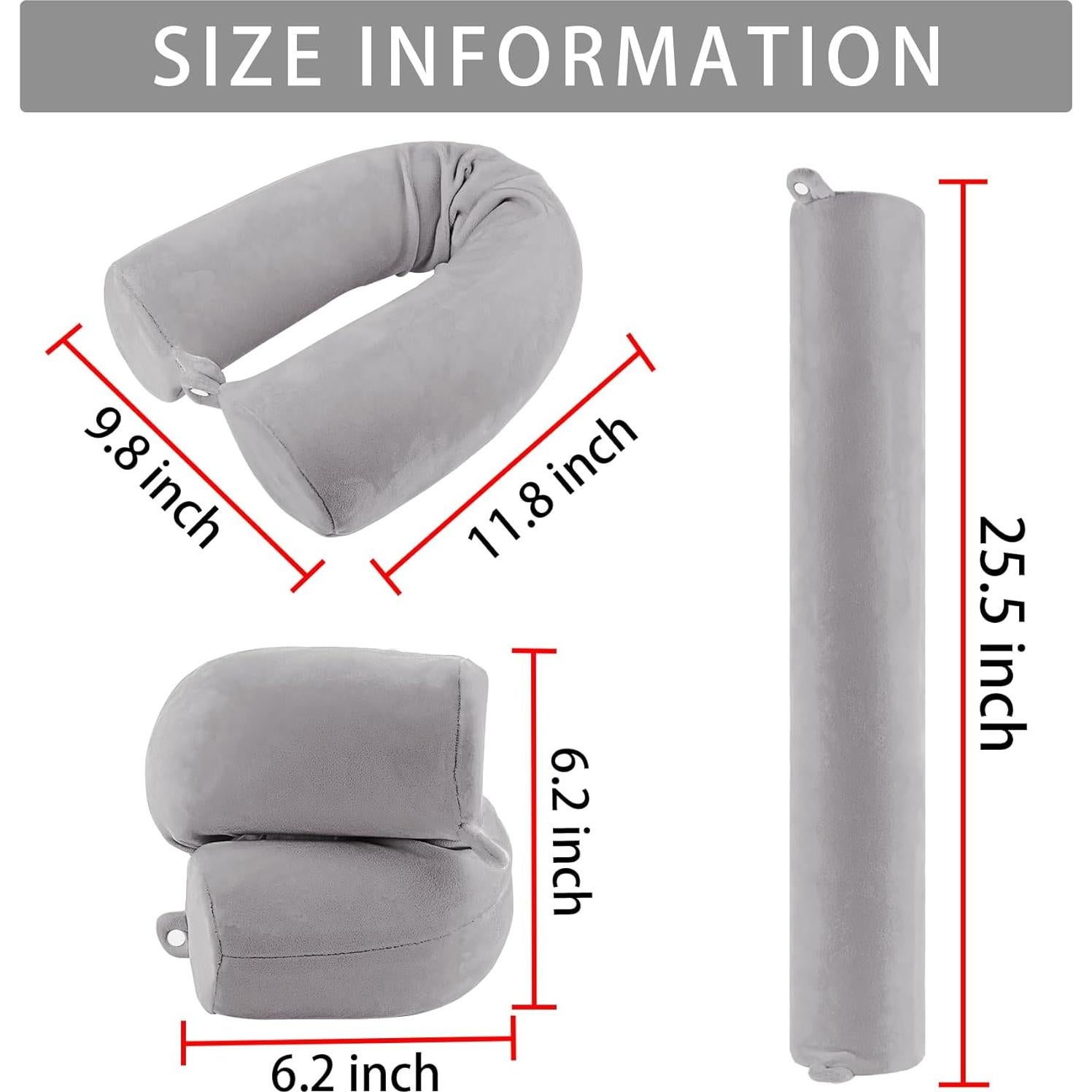 Almohada de Viaje PG6 Espuma con Memoria Ajustable Gris