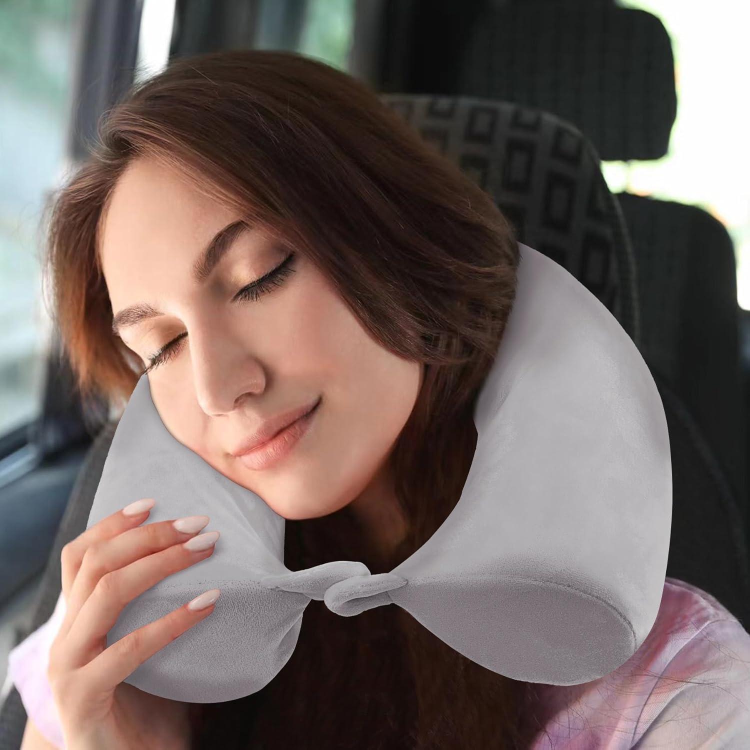 Almohada de Viaje PG6 Espuma con Memoria Ajustable Gris