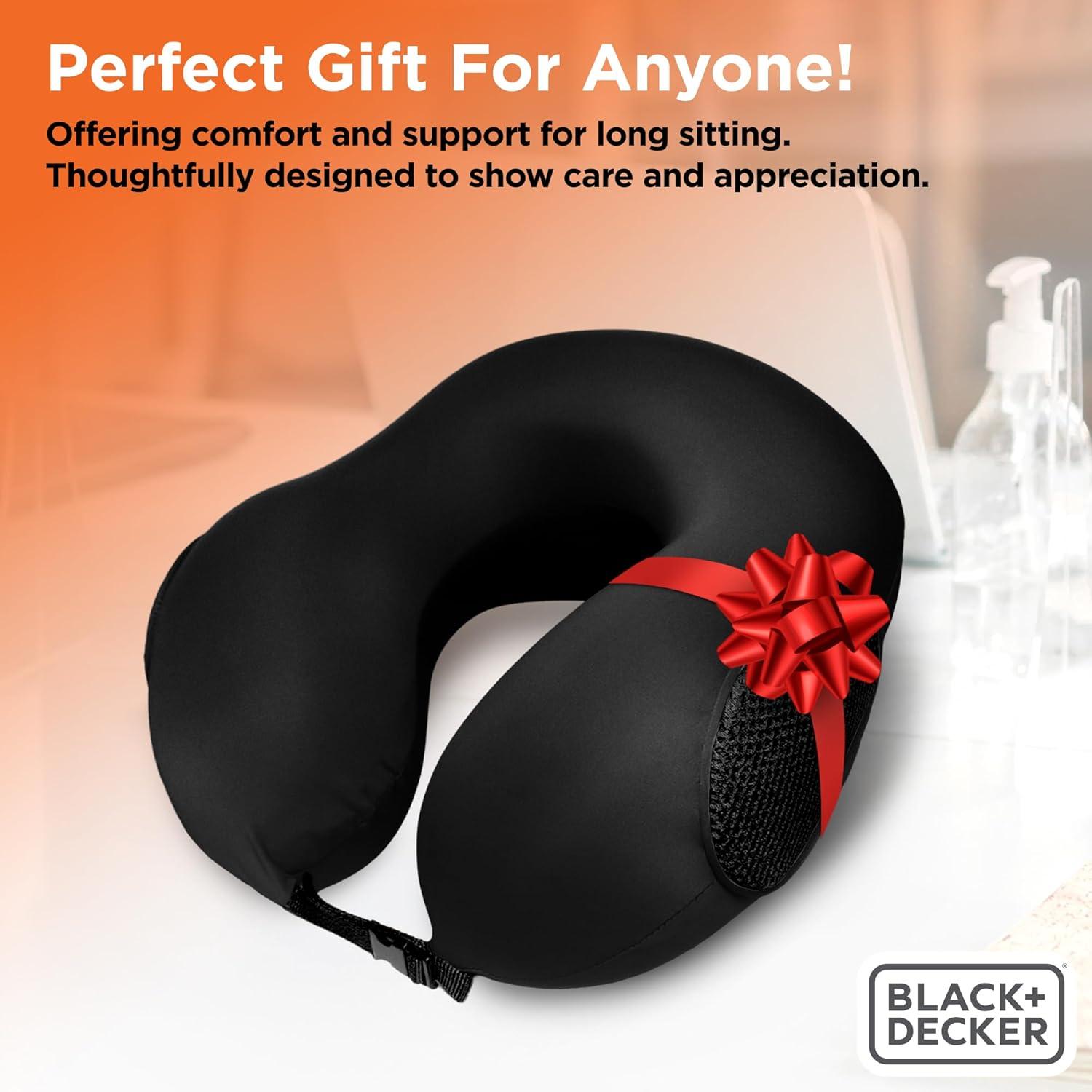 Almohada de Viaje BLACK+DECKER Espuma Viscoelástica Negra