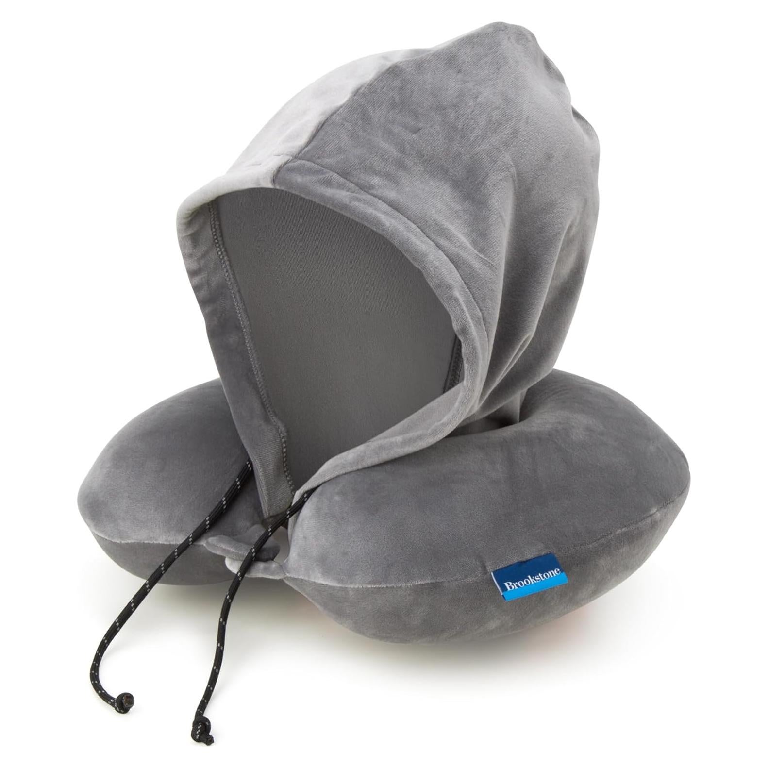 Almohada de viaje con capucha Brookstone - Espuma viscoelástica