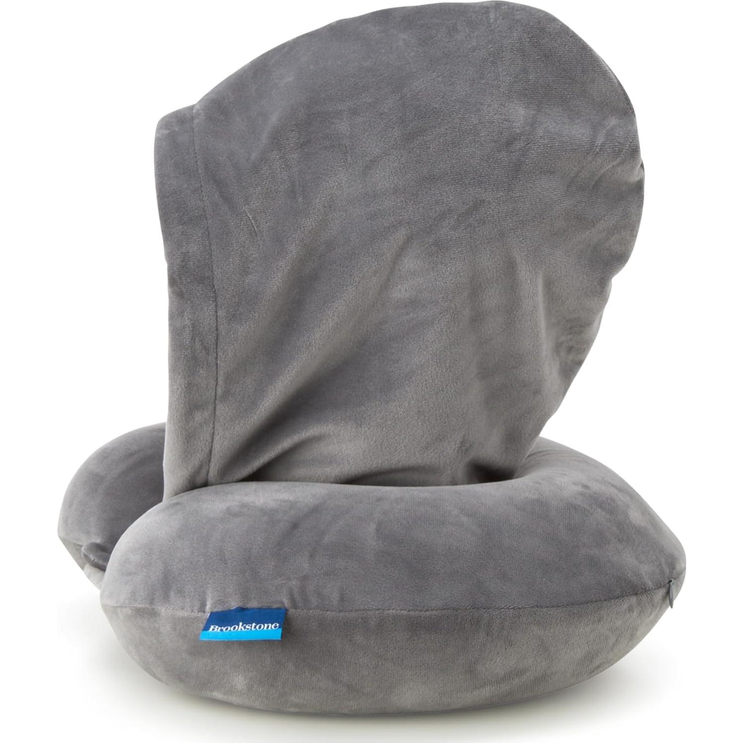 Almohada de viaje con capucha Brookstone - Espuma viscoelástica