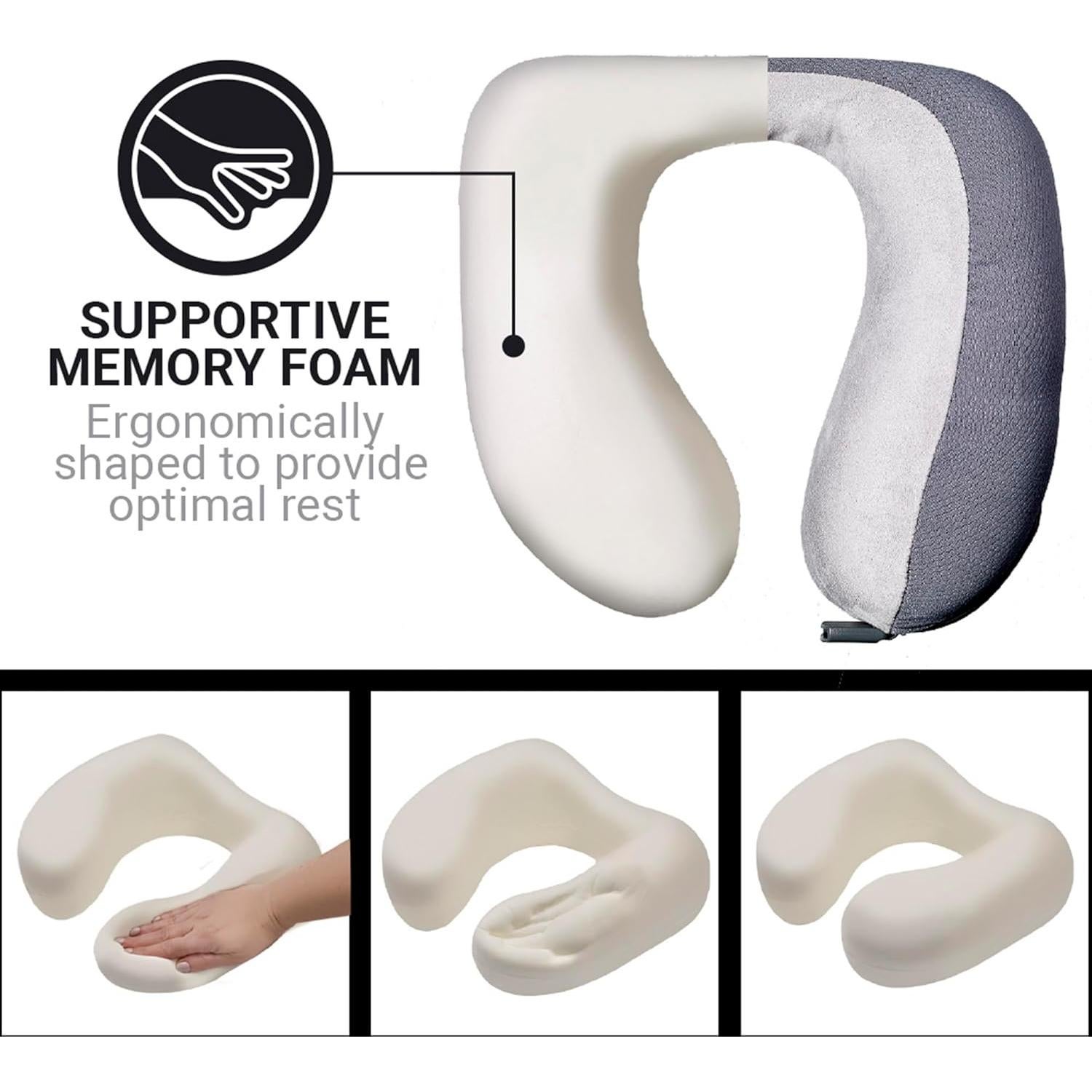 Almohada de Viaje Go Travel Soñador Americano Espuma Viscoelástica Gris