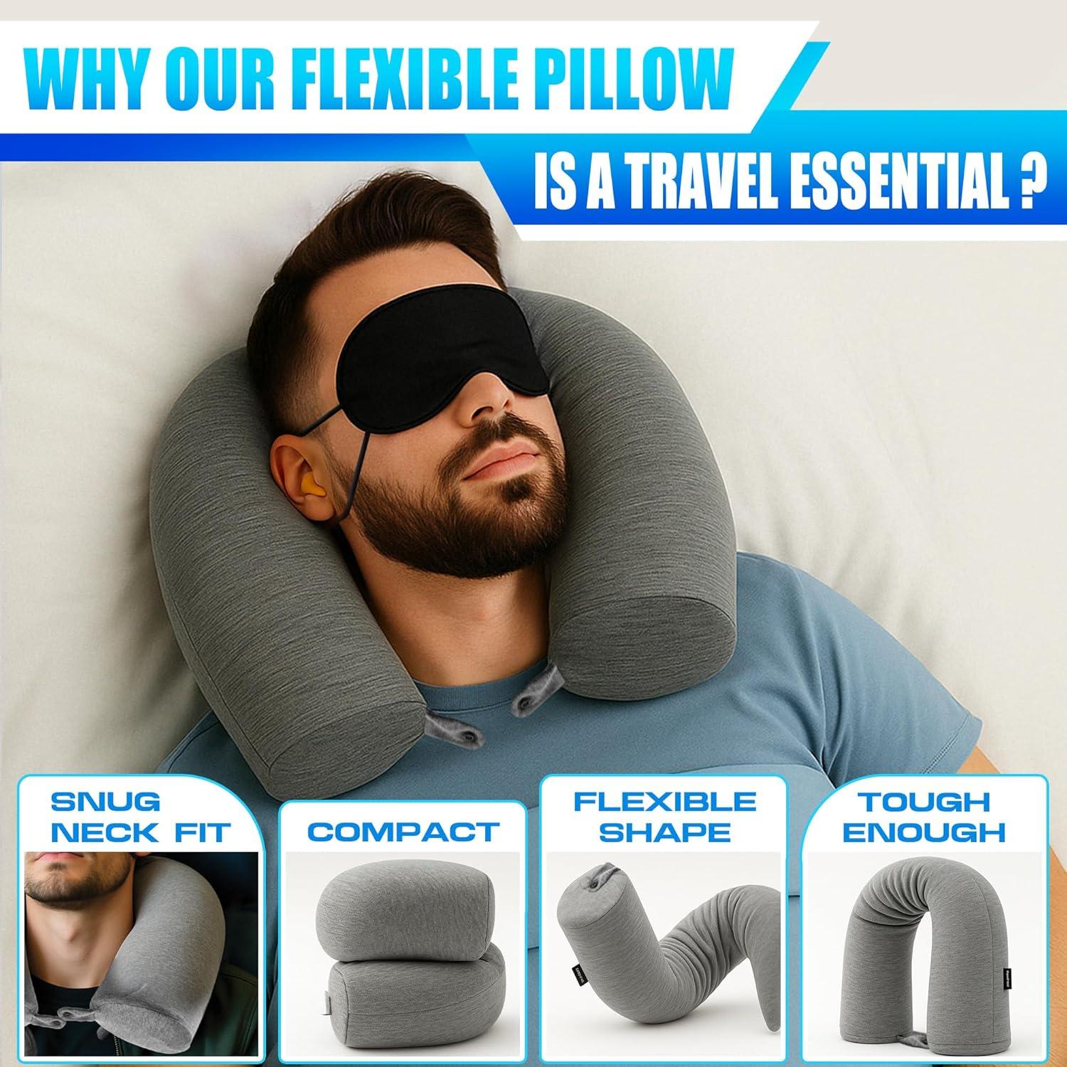 Almohada de Viaje Point2Points de Espuma de Memoria Gris