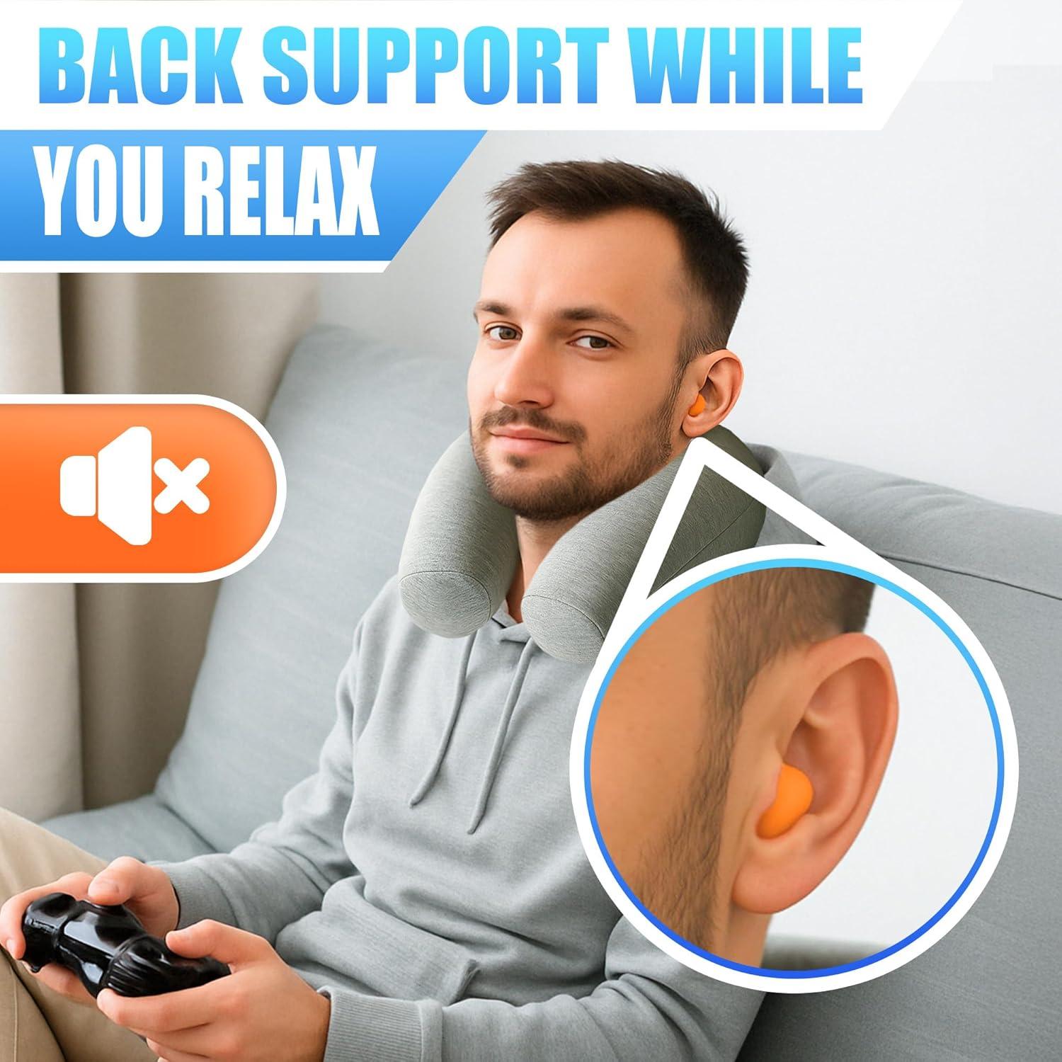 Almohada de Viaje Point2Points de Espuma de Memoria Gris