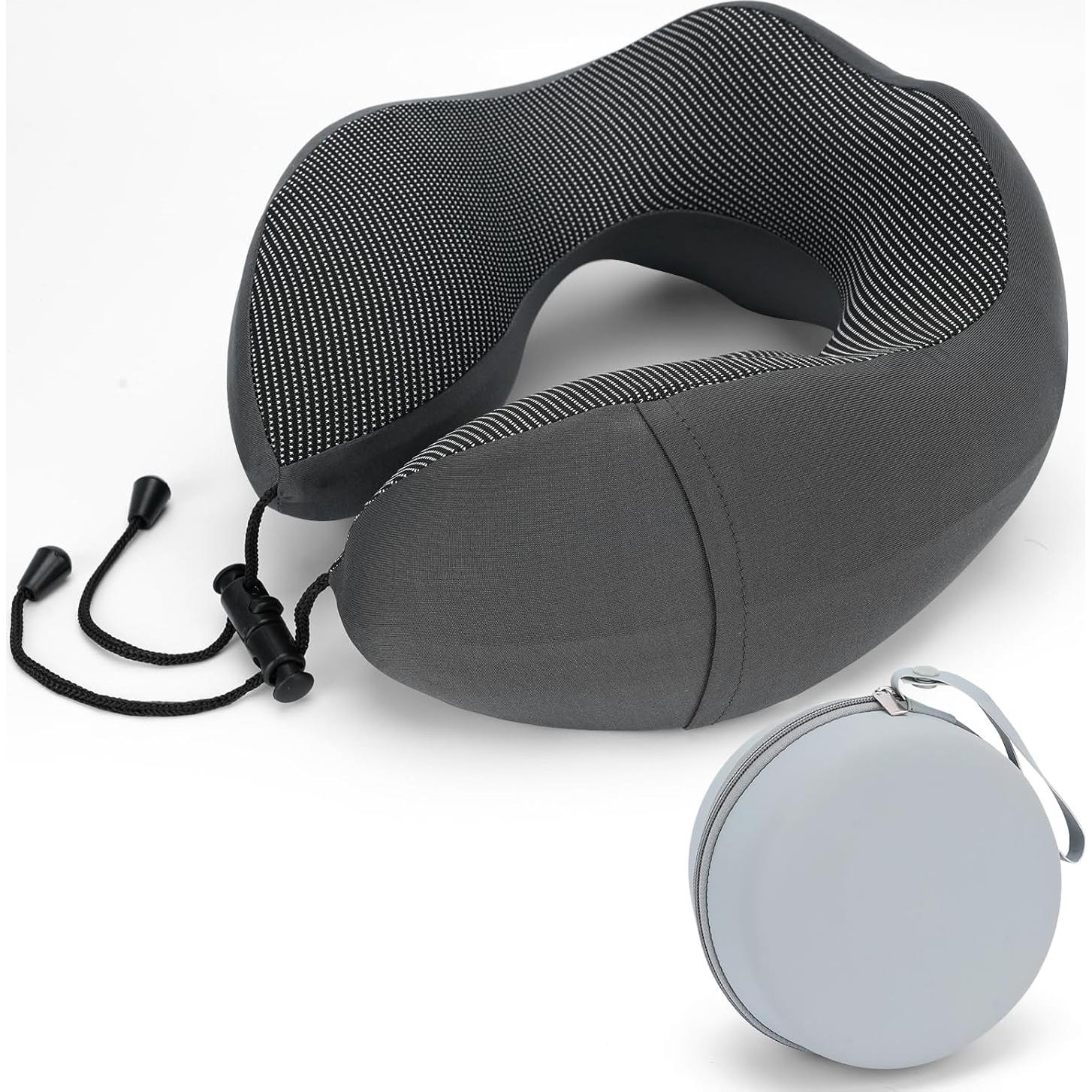 Almohada de Viaje Ergonómica JMBNH de Espuma Viscoelástica Gris