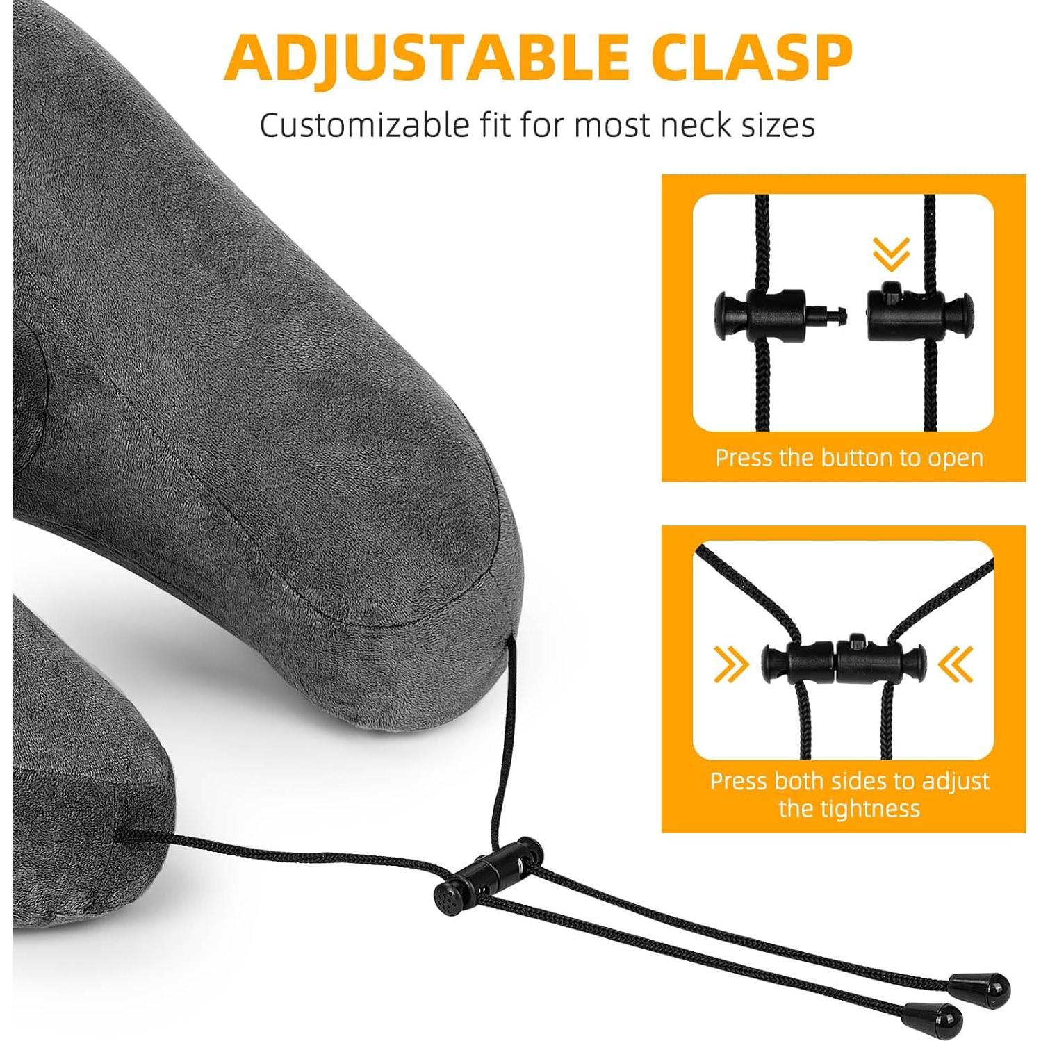 Almohada Inflable de Viaje Rewondah para Cuello - Gris Oscuro