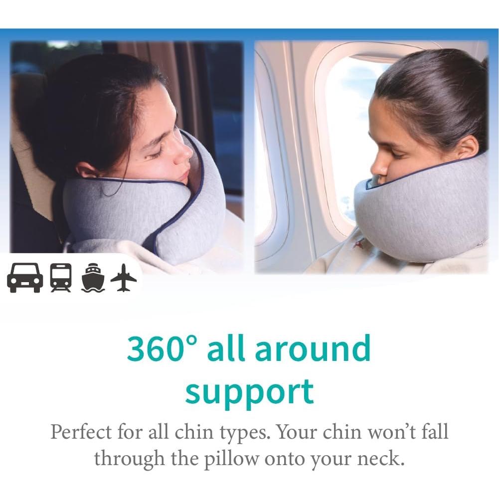 Almohada de Viaje Etonville Espuma de Memoria Gris Estándar