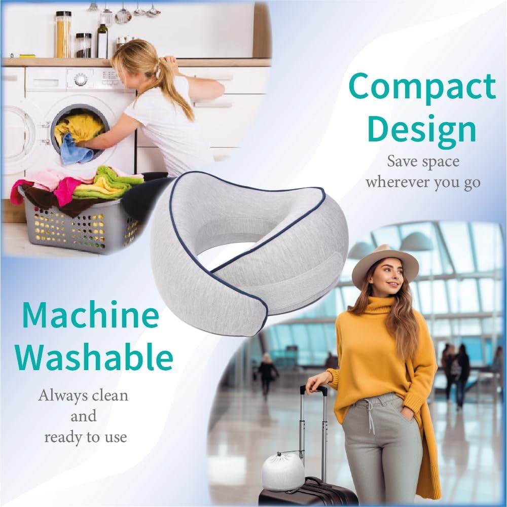 Almohada de Viaje Etonville Espuma de Memoria Gris Estándar