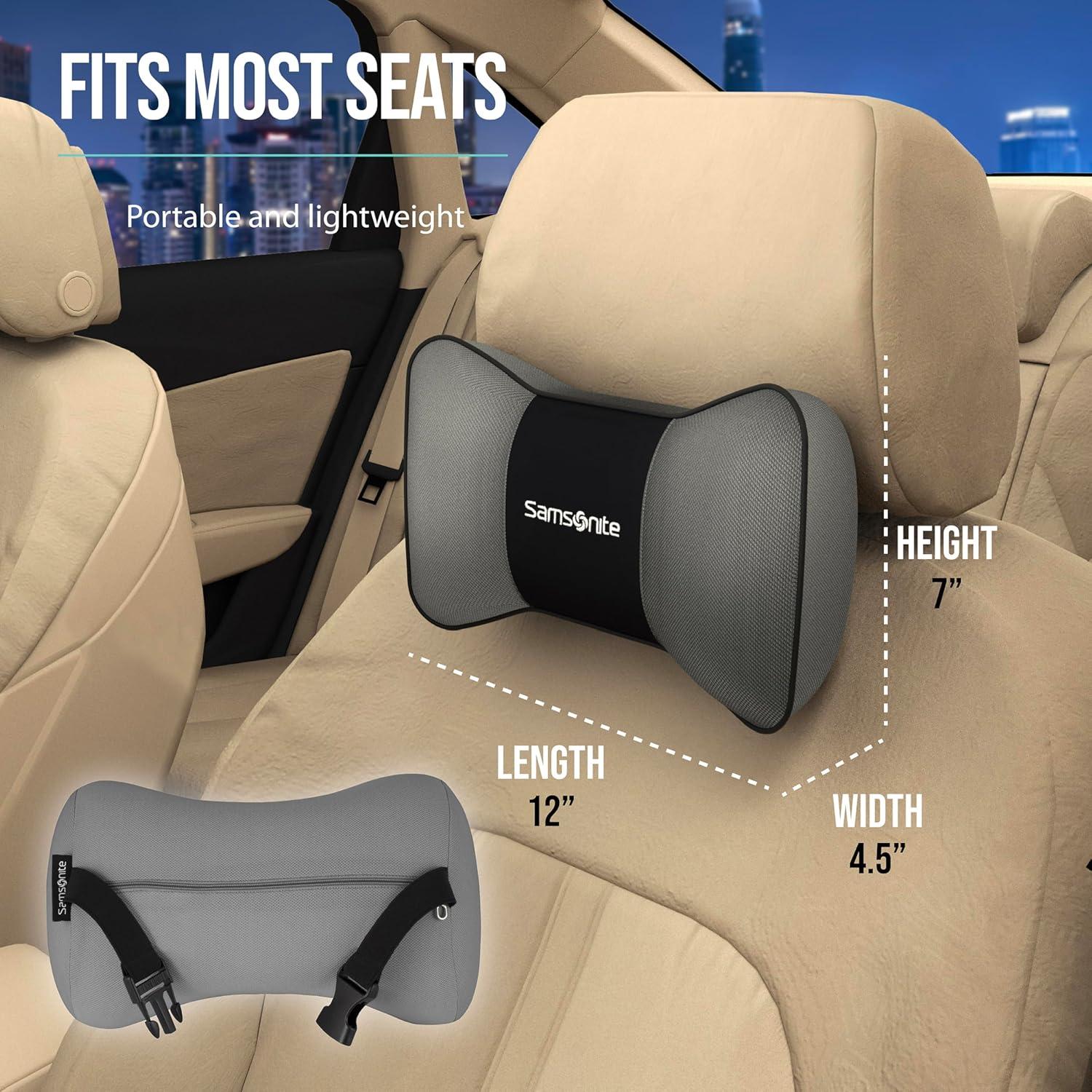 Almohada de Cuello Samsonite SA5249 - Espuma Viscoelástica Ergonómica Gris