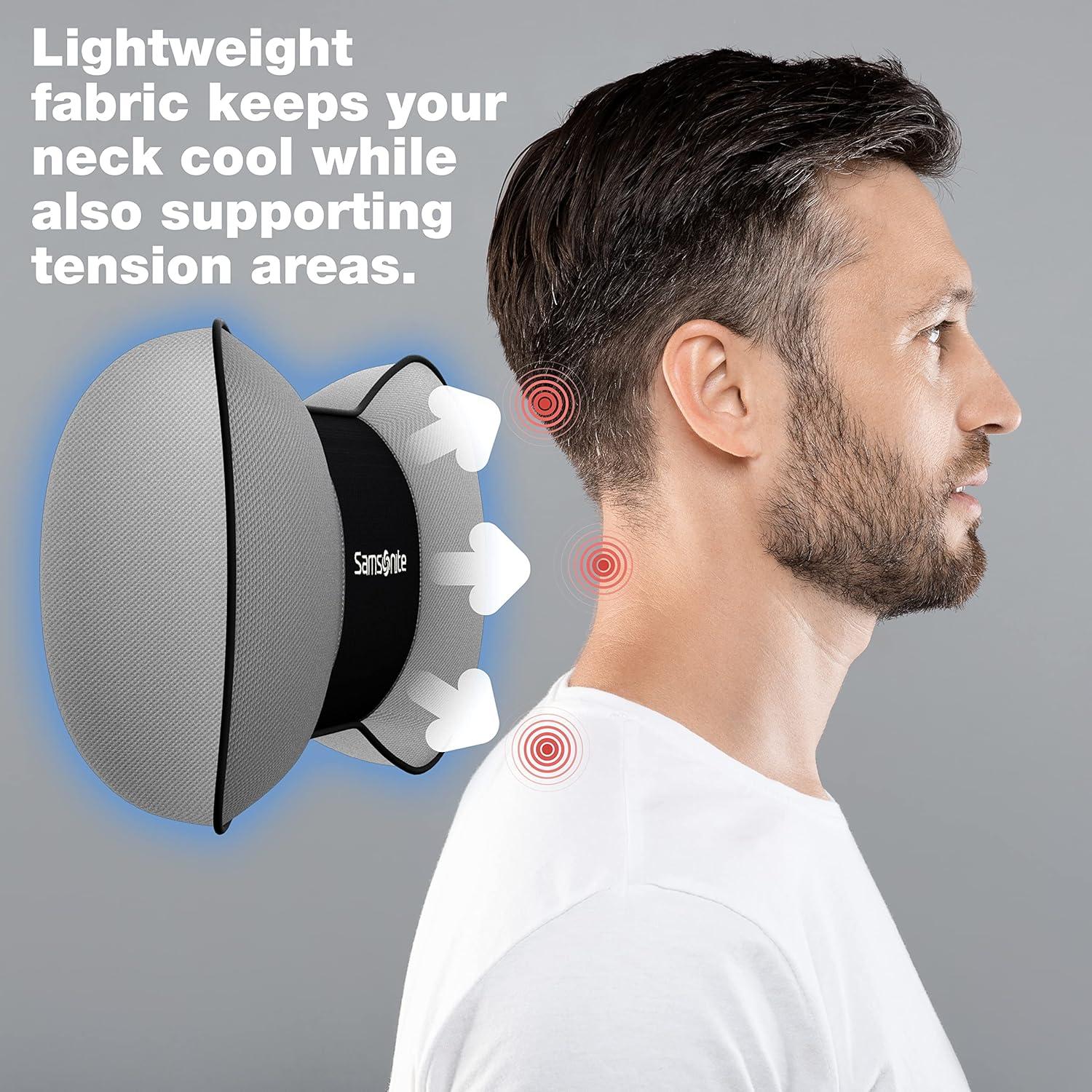 Almohada de Cuello Samsonite SA5249 - Espuma Viscoelástica Ergonómica Gris