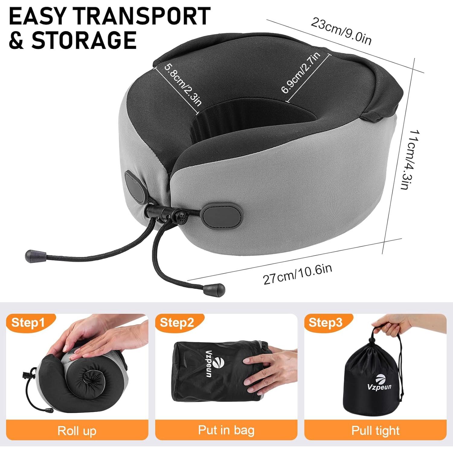 Almohada de Viaje Vzpeun con Capucha y Espuma con Memoria