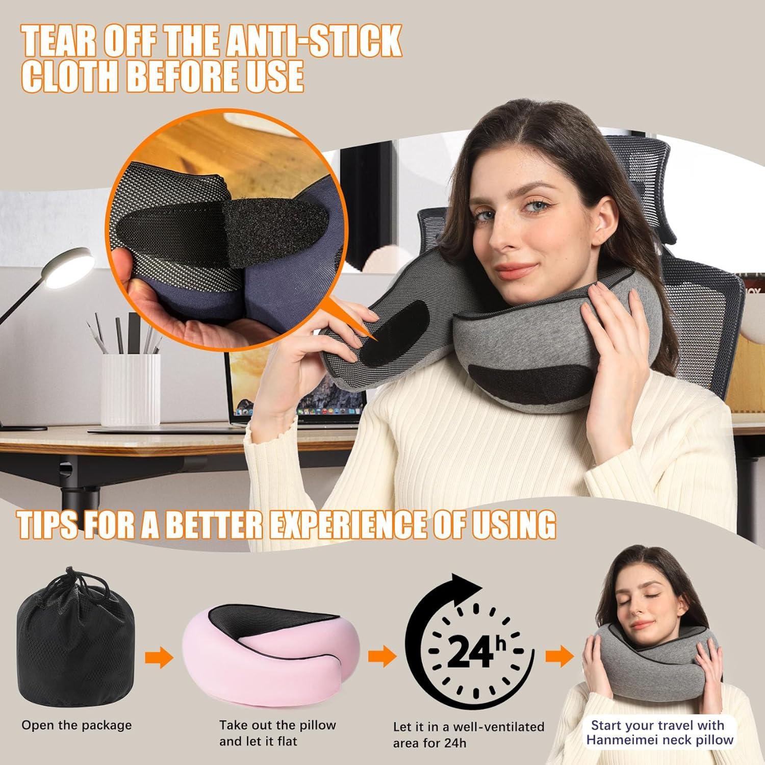Almohada de Cuello de Viaje Hanmeimei Espuma Memoria Gris