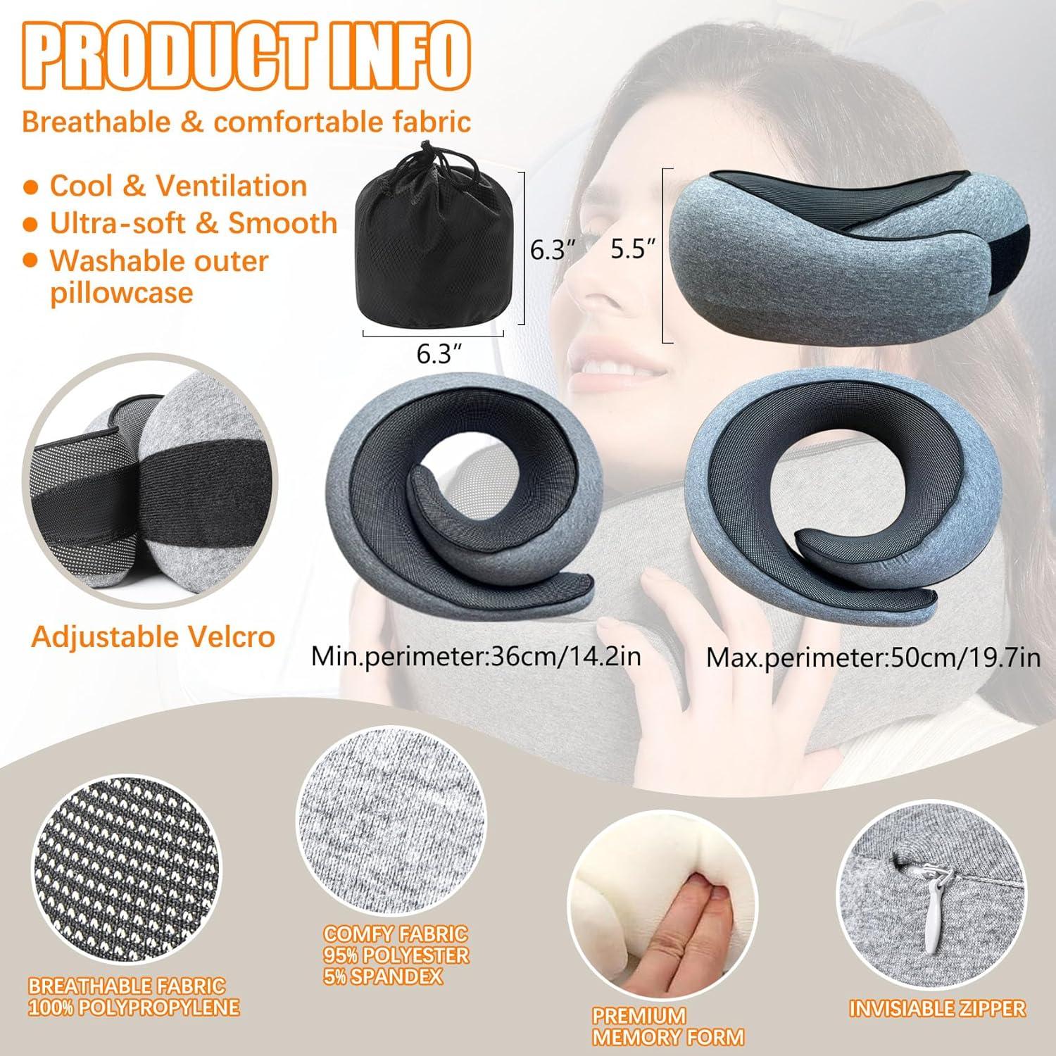 Almohada de Cuello de Viaje Hanmeimei Espuma Memoria Gris